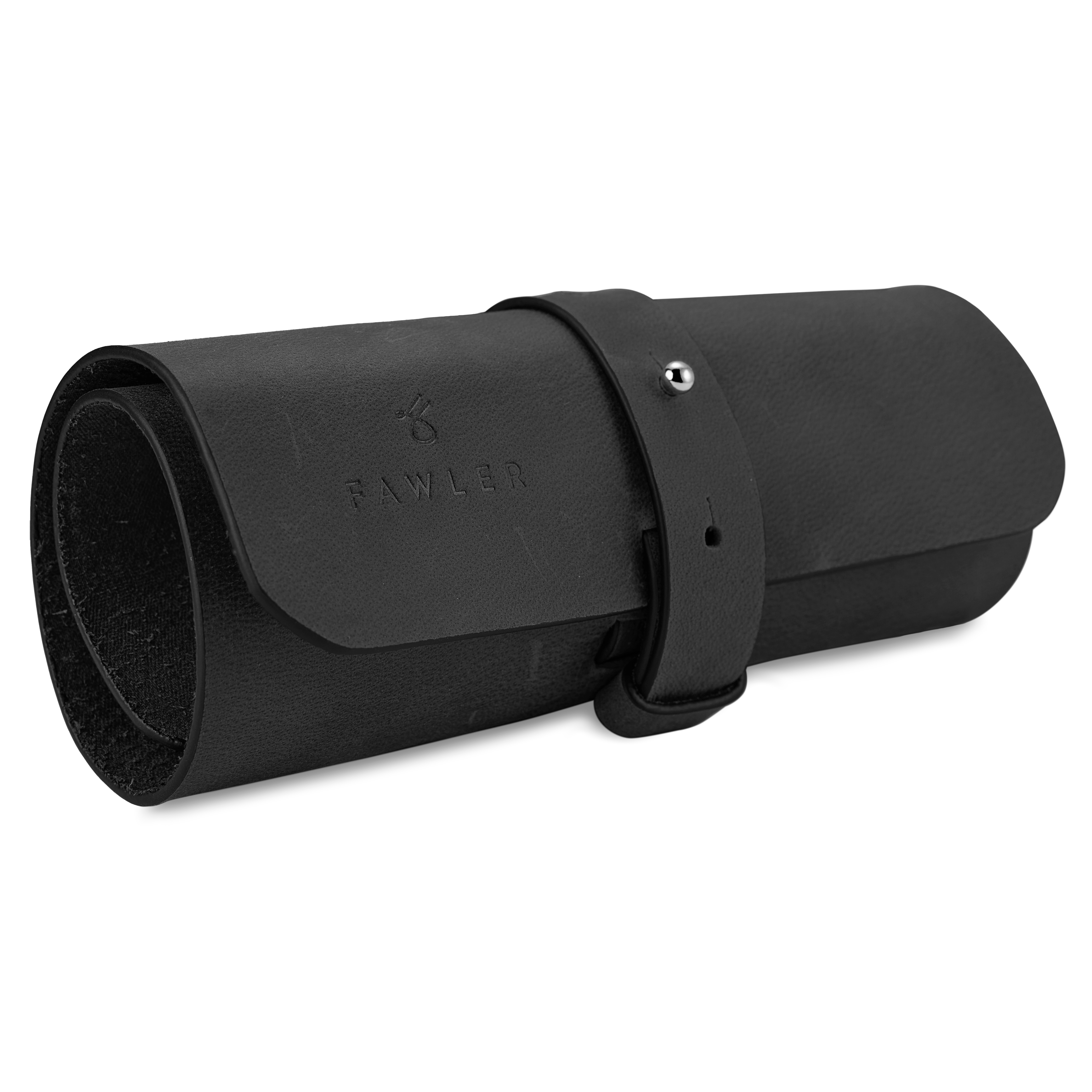 Black Leather Cable Organiser - 6