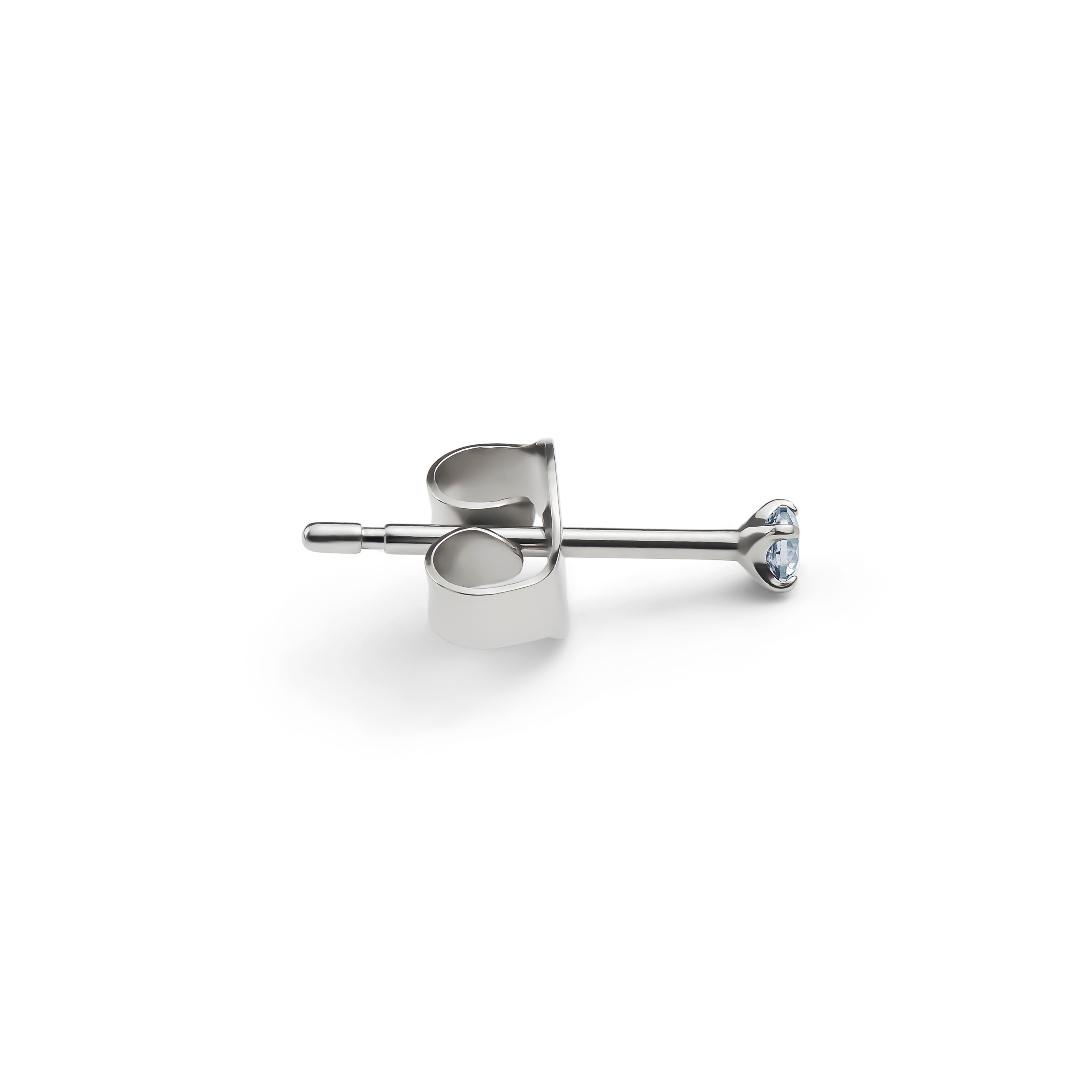 Aura | 2mm Titanium Sky Blue Zirconia Stud Earring - 2