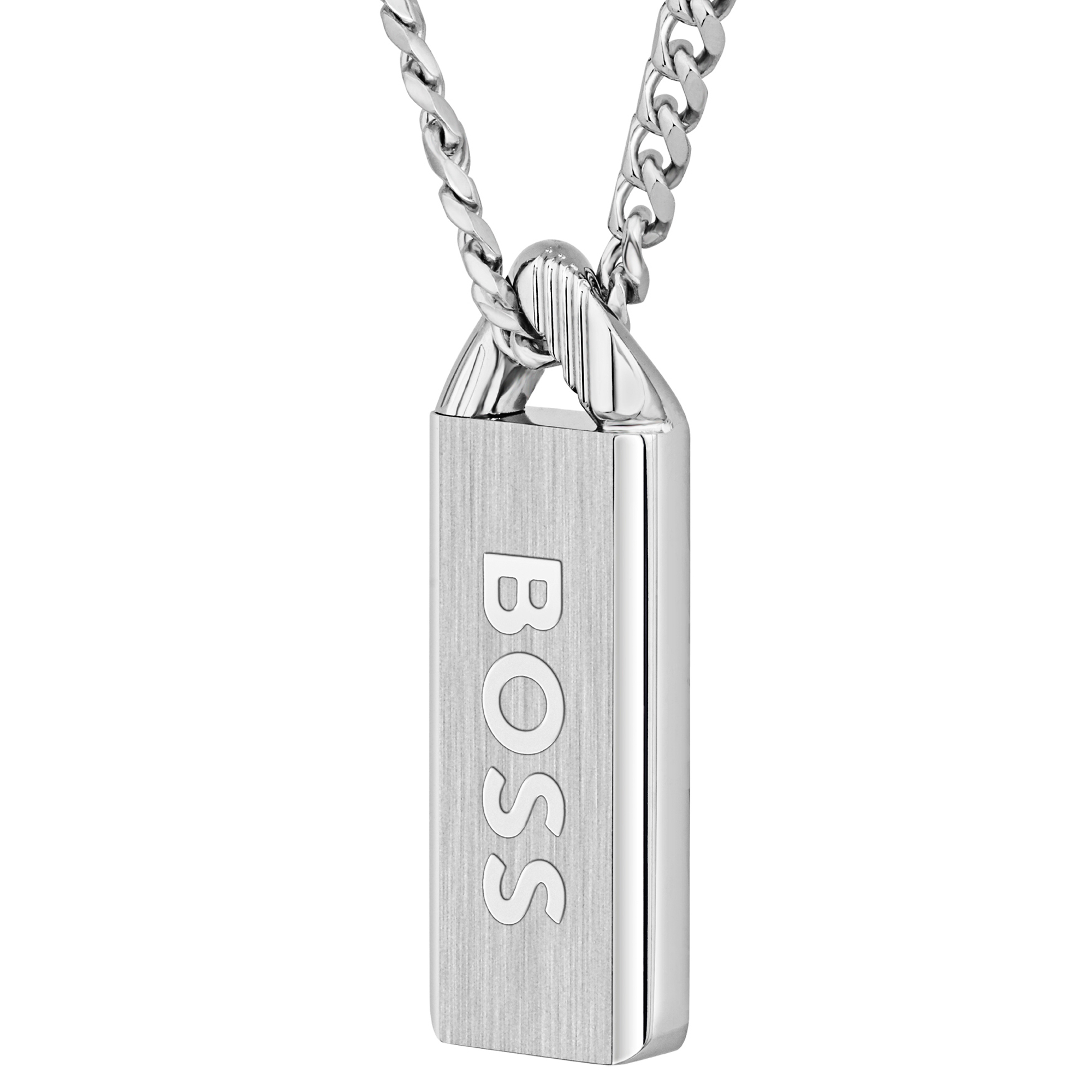 Silver-tone BOSS Kassy Emblem Necklace - 6