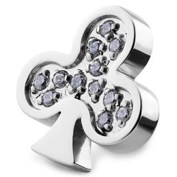 Silver-tone Stainless Steel and Zirconia Clubs Watch Charm Silver-tone Stainless Steel and Zirconia Clubs Watch Charm