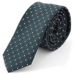 Green, Black & White Tapestry Polyester Tie