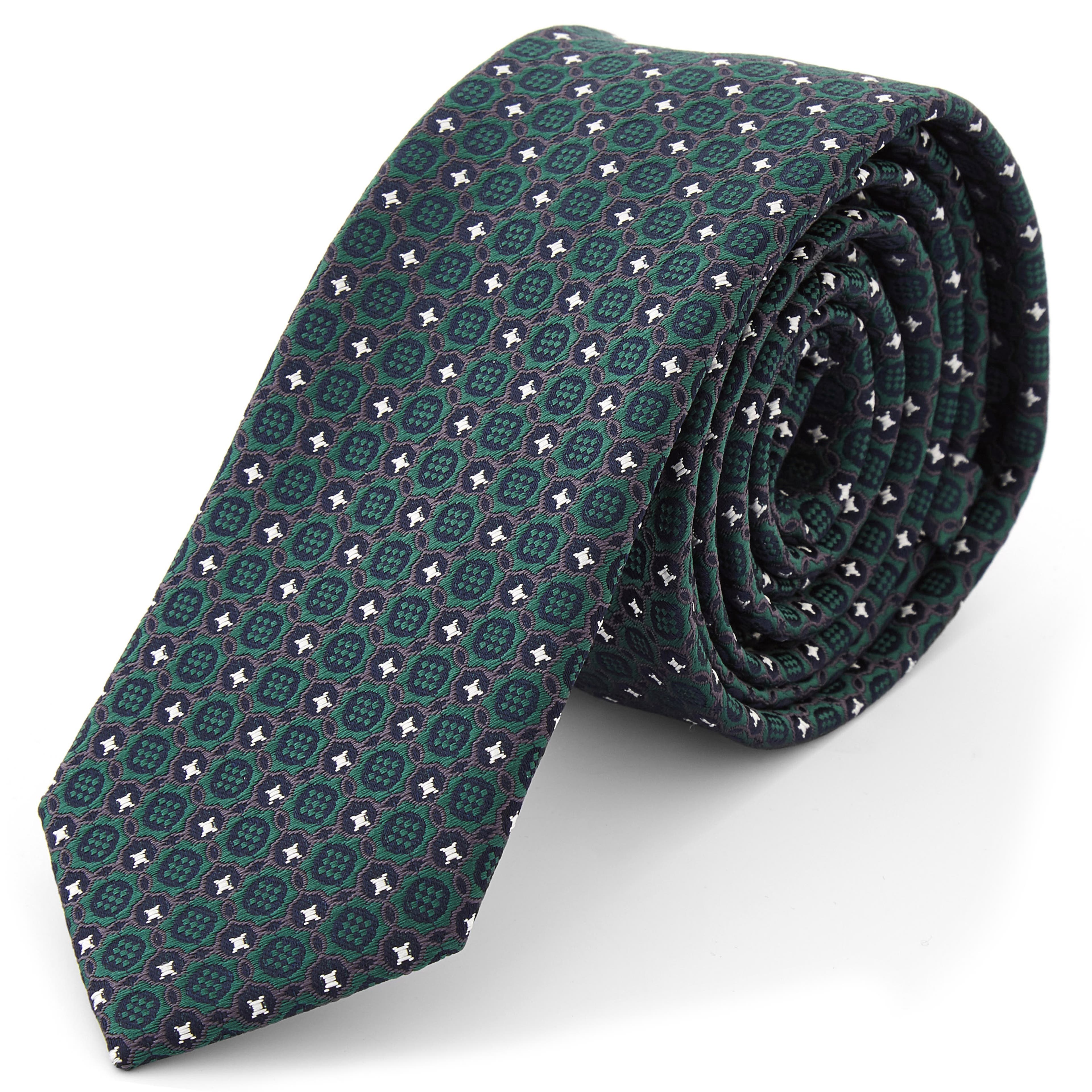 Zelená mozaiková kravata