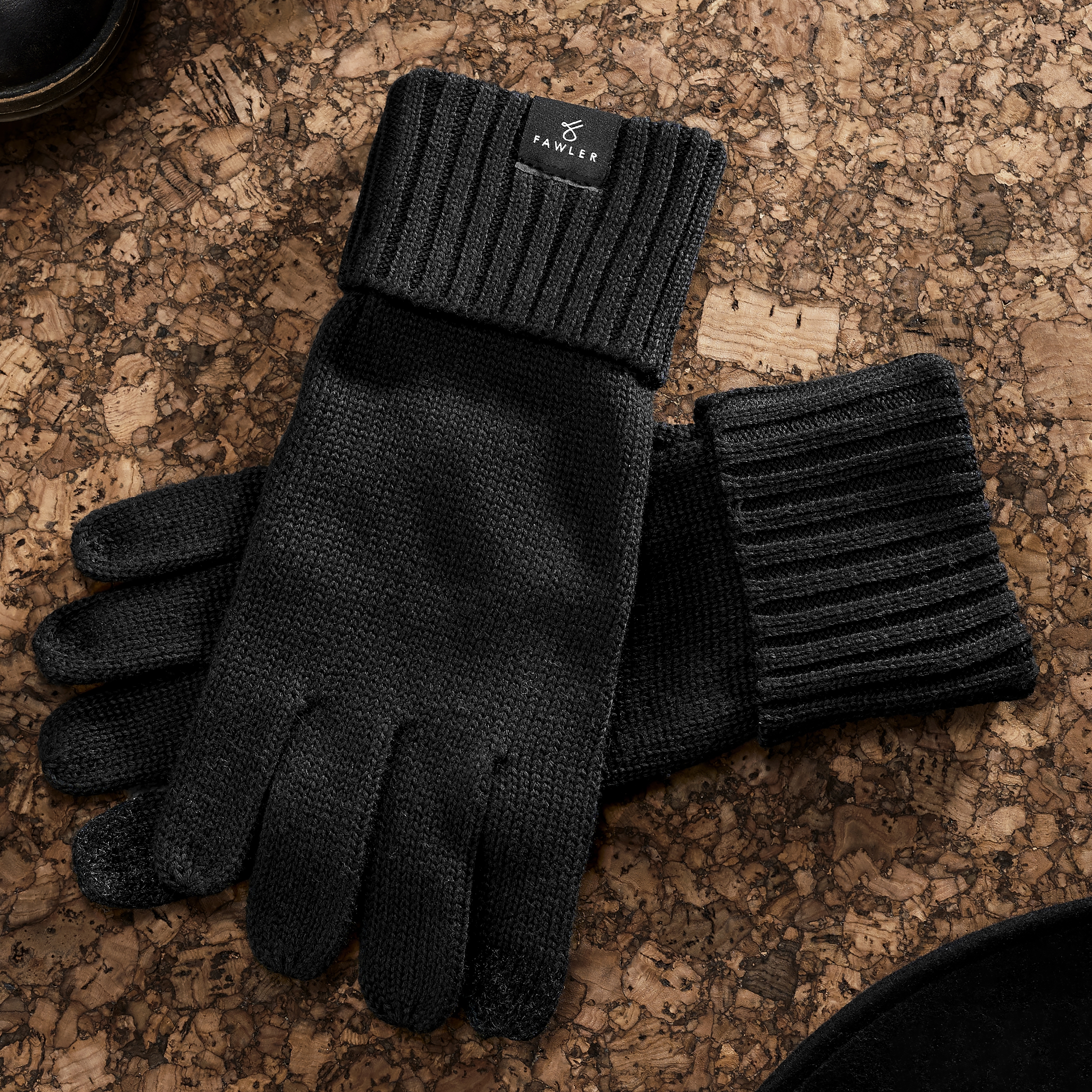 Black Knitted Cotton Gloves | In stock! | Fawler