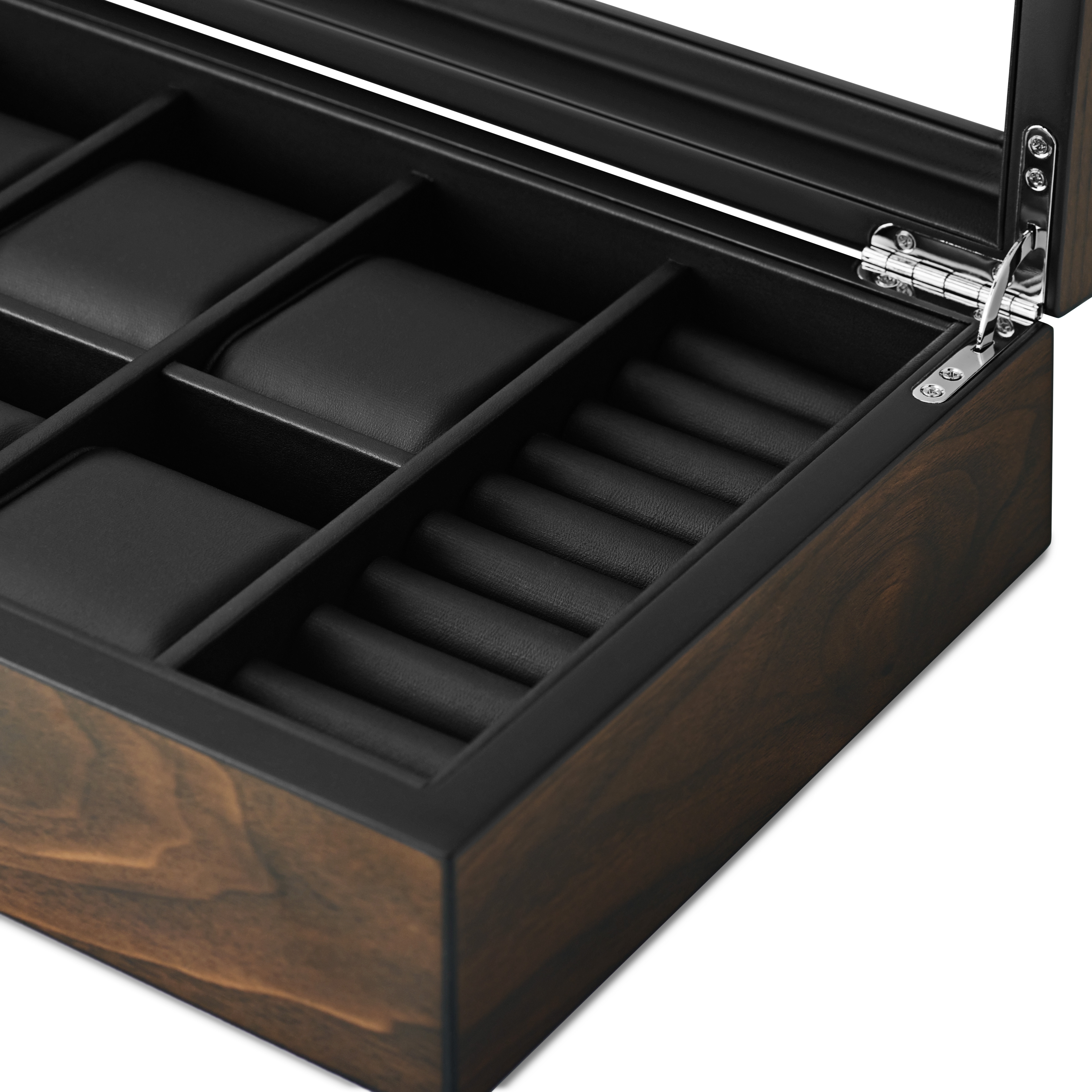 8 Slot Walnut Veneer Watch and Cufflink Display Box - 5