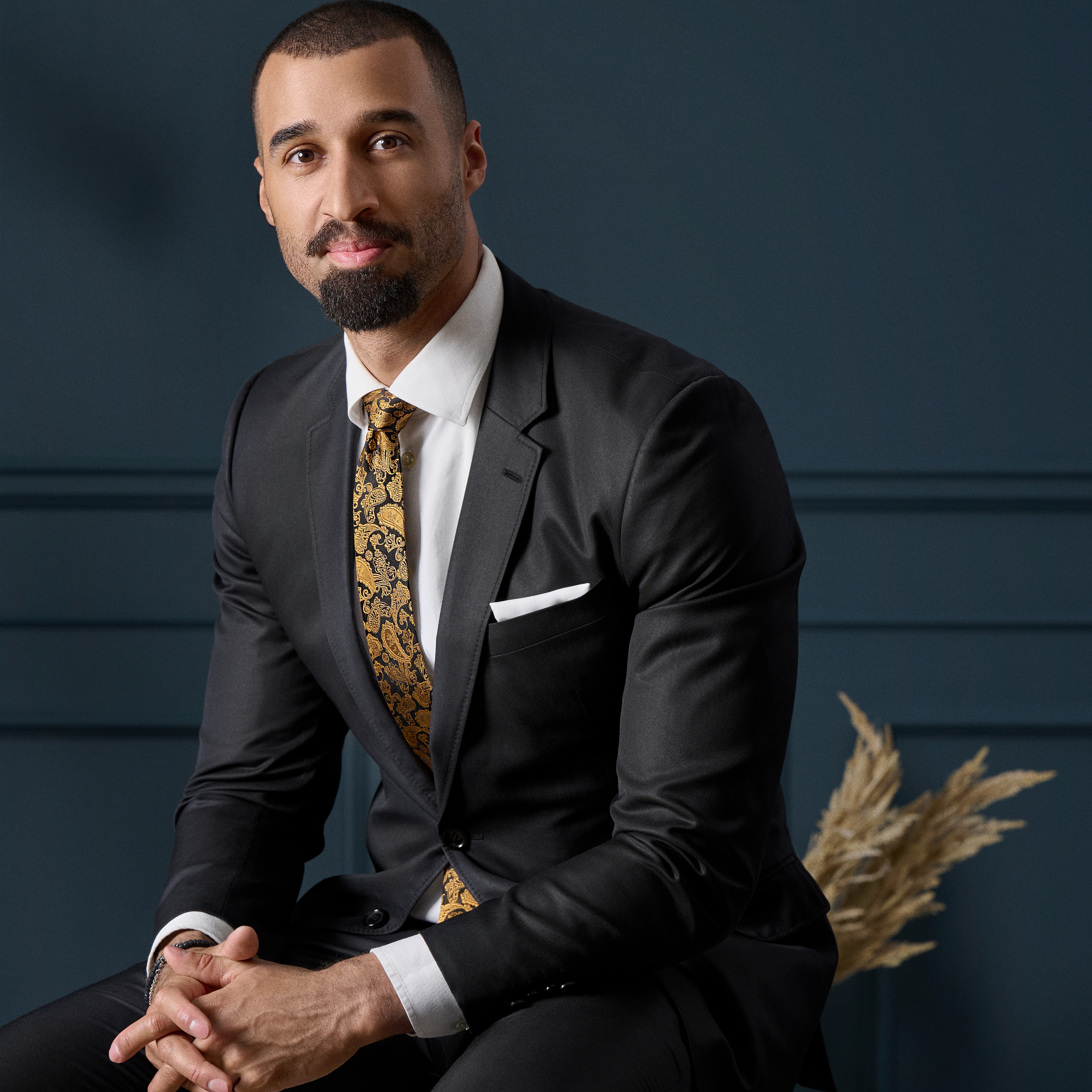 Gold & Brown Paisley Pattern Silk Necktie | 2 3/8" (6 cm) - 4