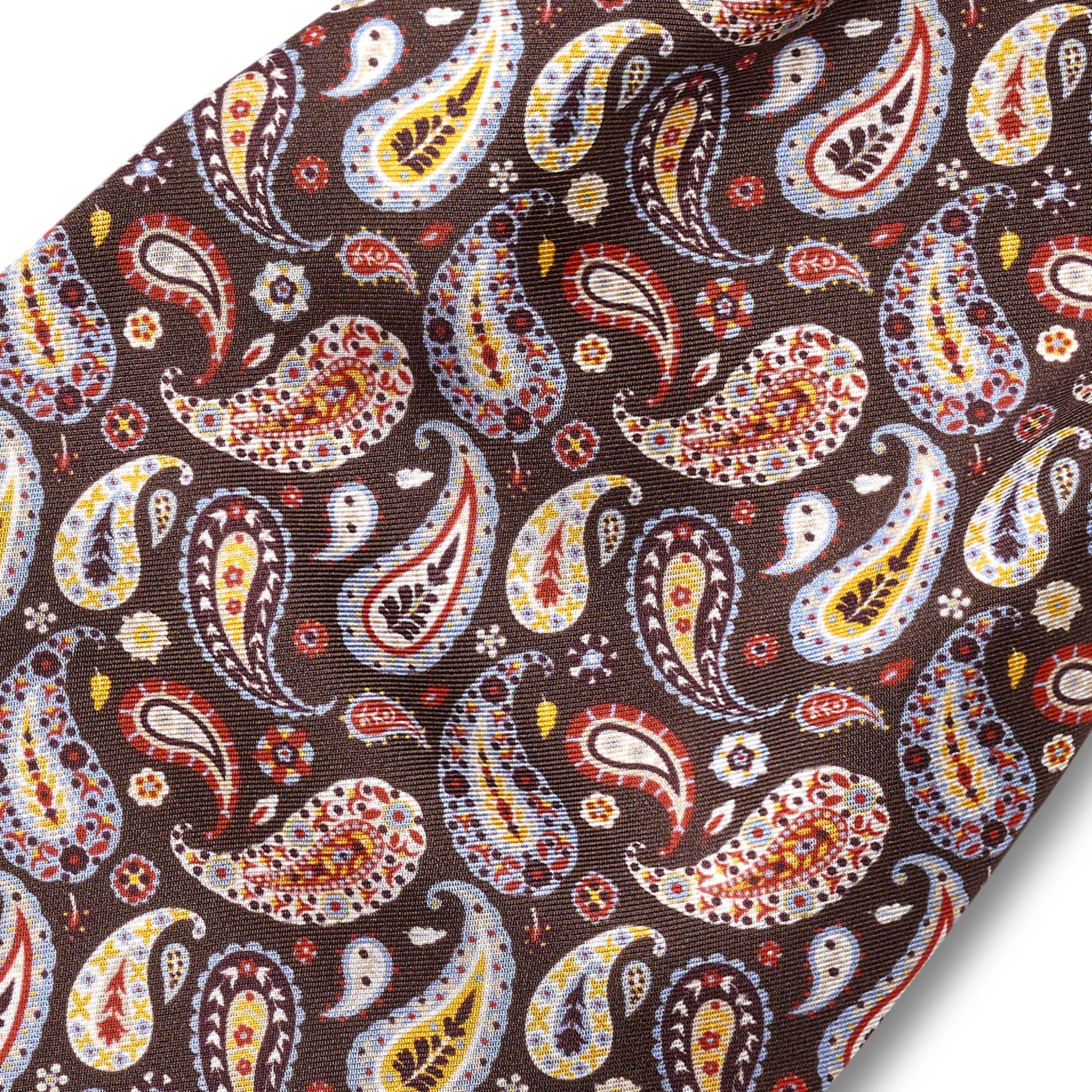 Virtuo | Cravate Ascot à motifs cachemire bordeaux - 3