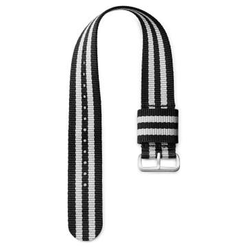 Ryka | Bracelet de montre en nylon noir et gris 20 mm Ryka | Bracelet de montre en nylon noir et gris 20 mm