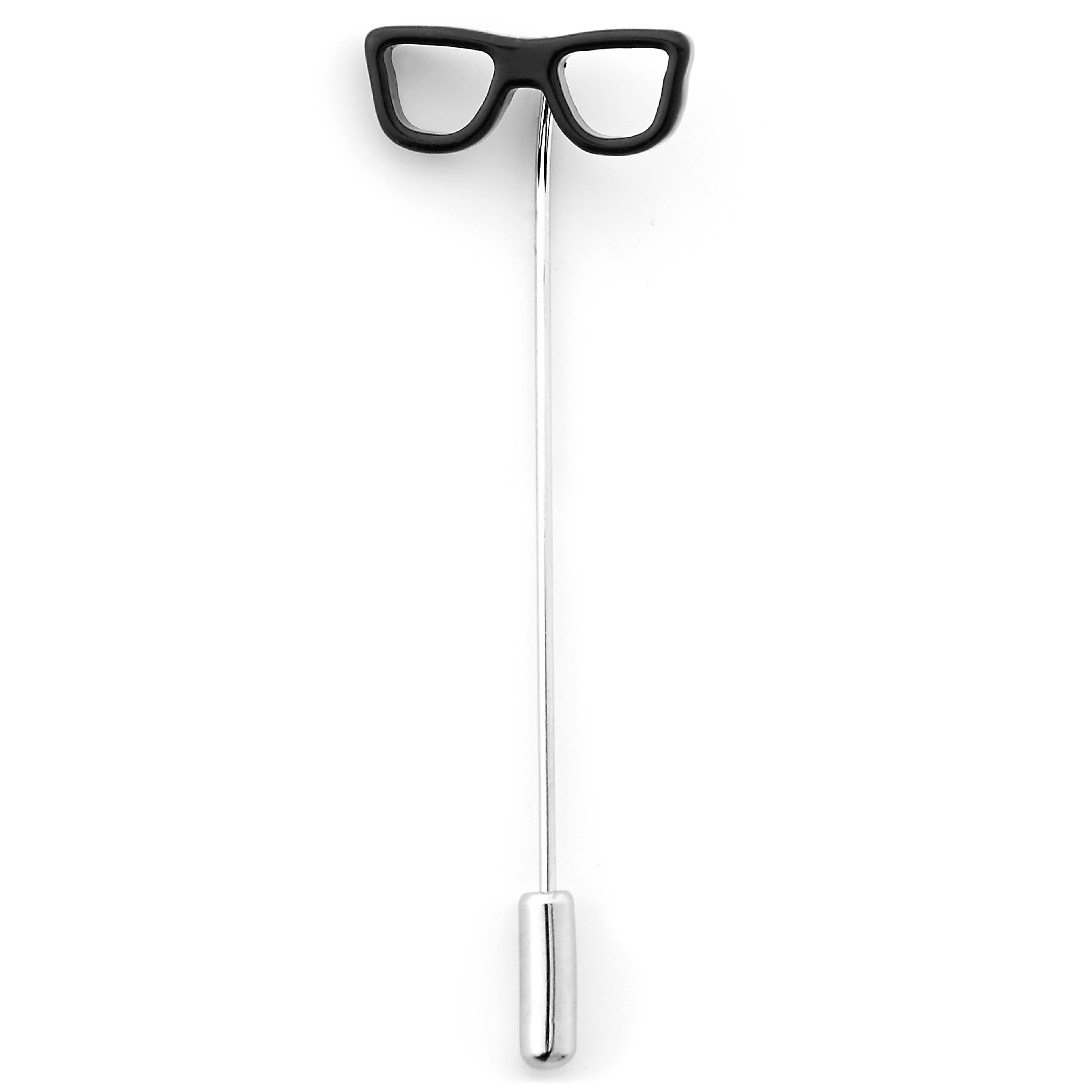 Black Nerdy Glasses Lapel Pin