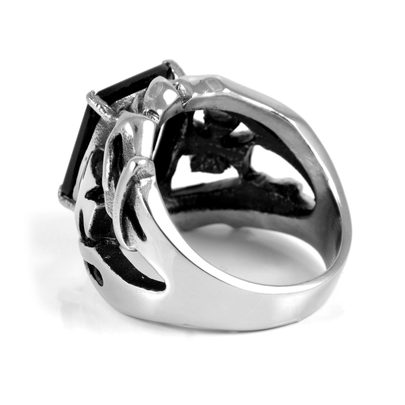 Anillo de acero caballero y circonita - 3