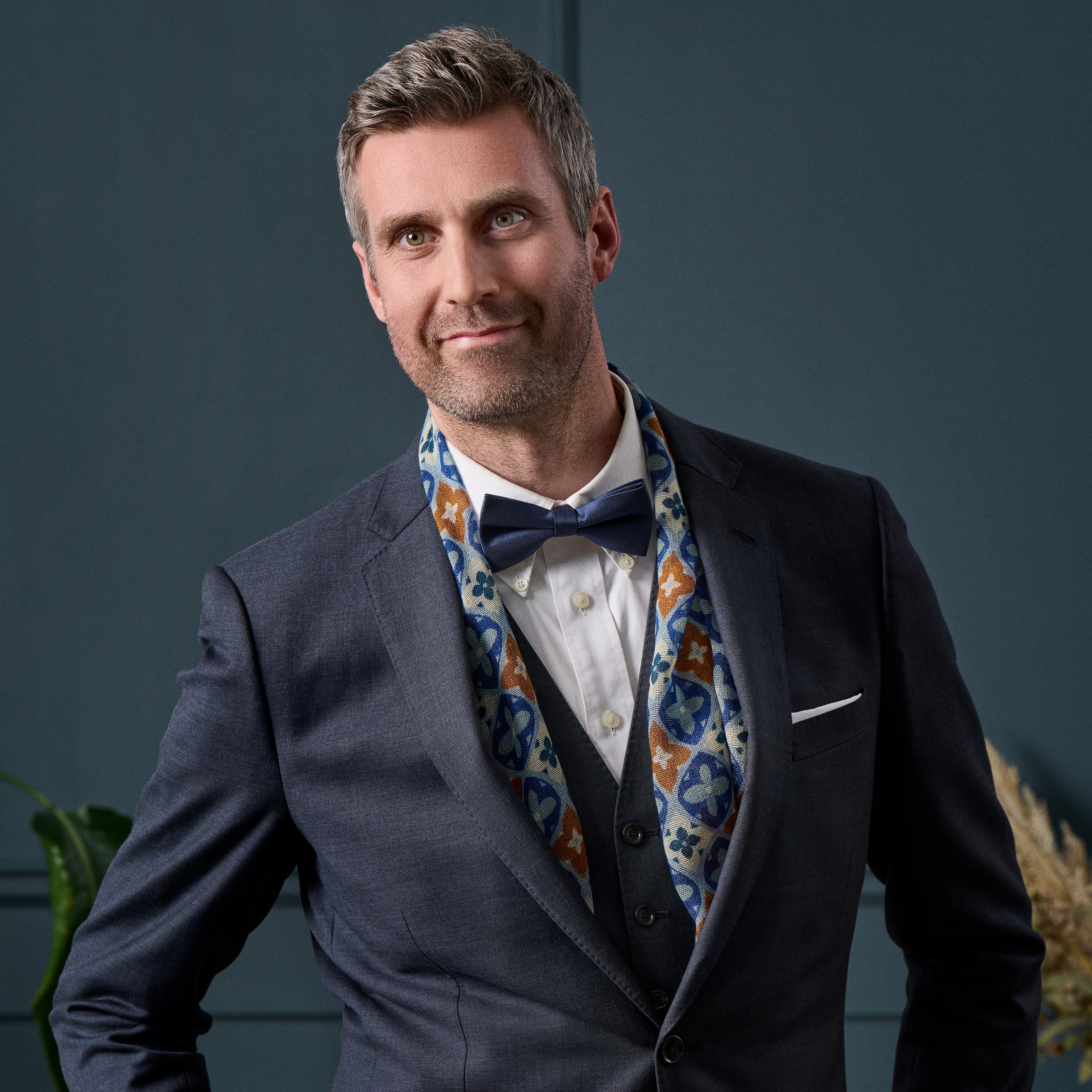 Virtuo | Blue and Brown Wool Scarf - 4