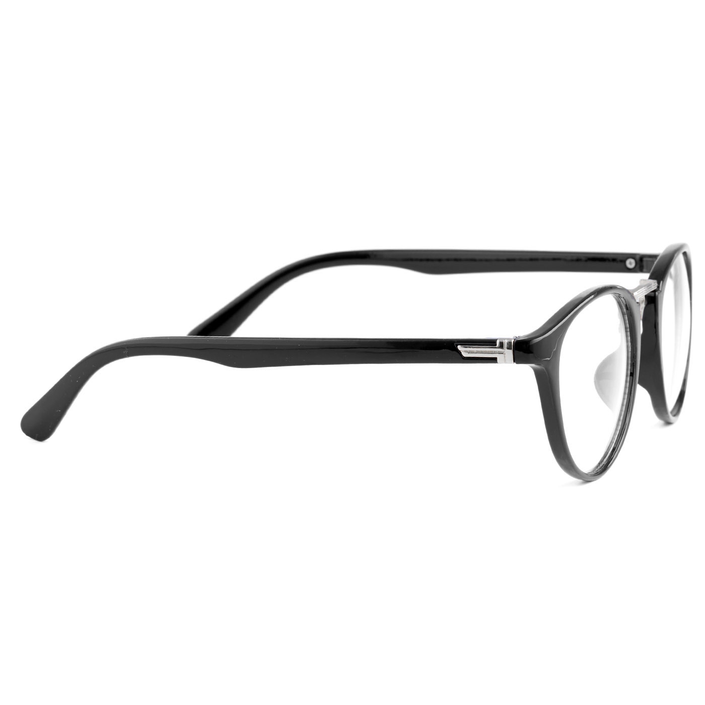 Black & Silver Transparent Cat-Eye Glasses - 3