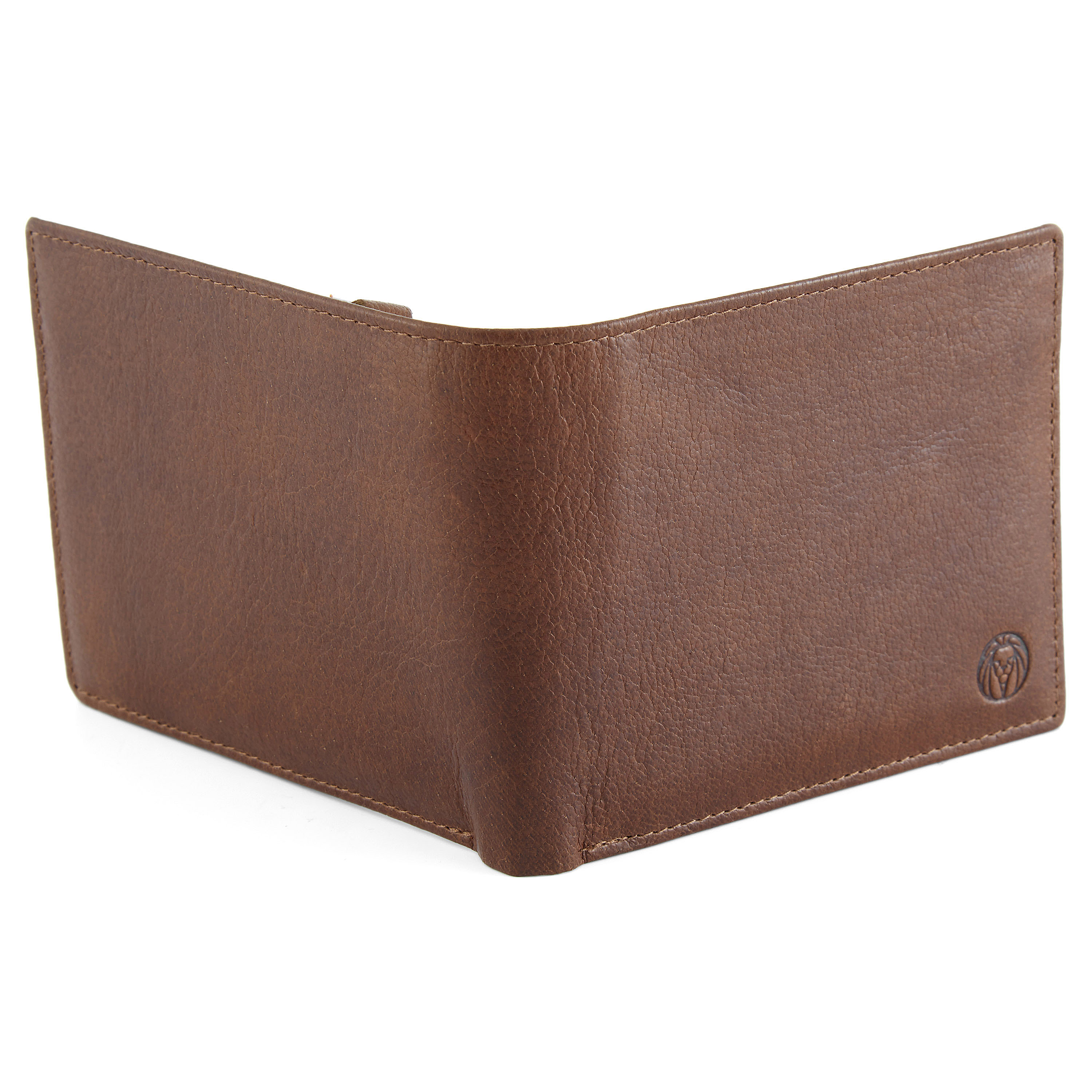 Jasnbrązowy skórzany portfel California z wewnętrznym zapięciem - 4