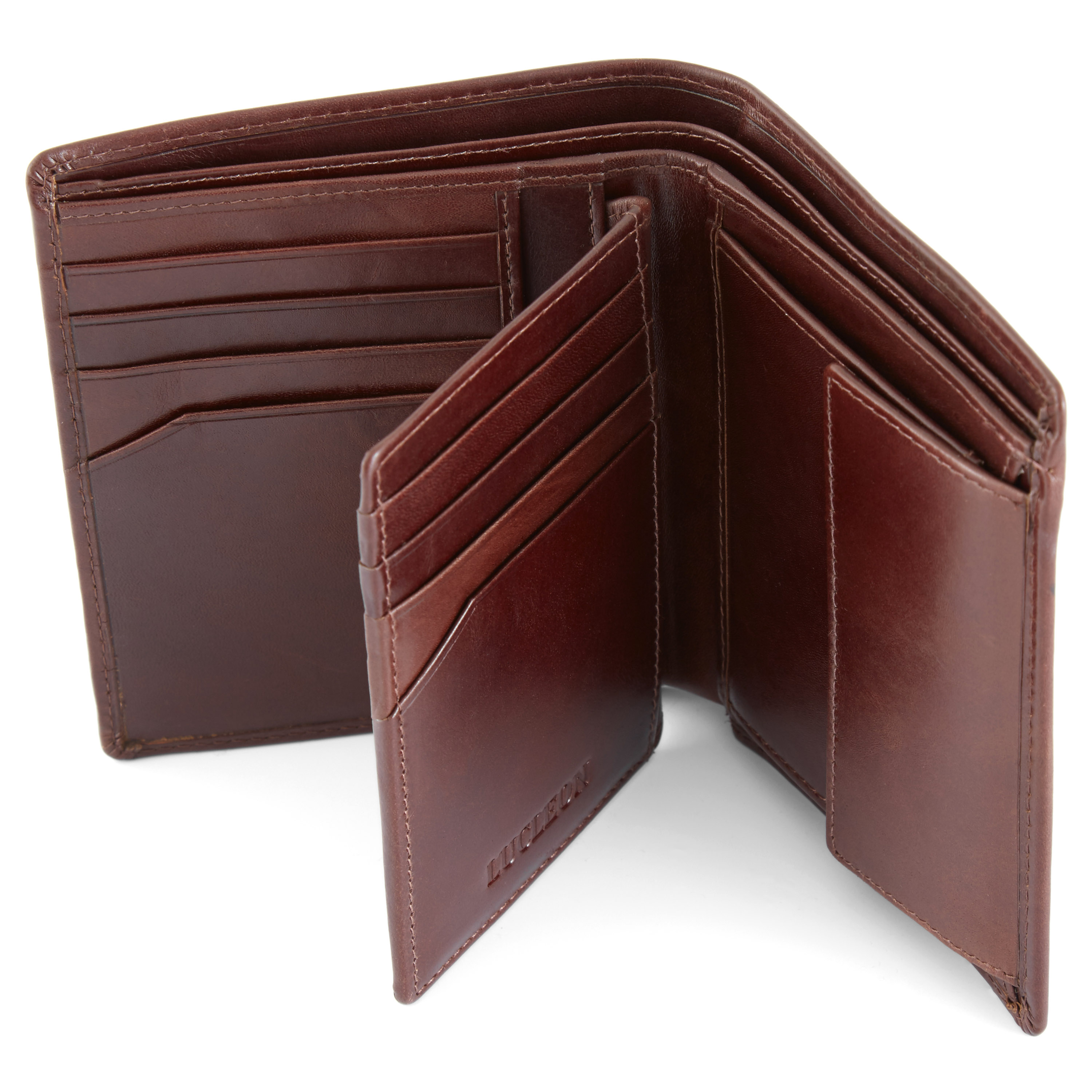 Cartera de piel marrón alargada Jasper - 2