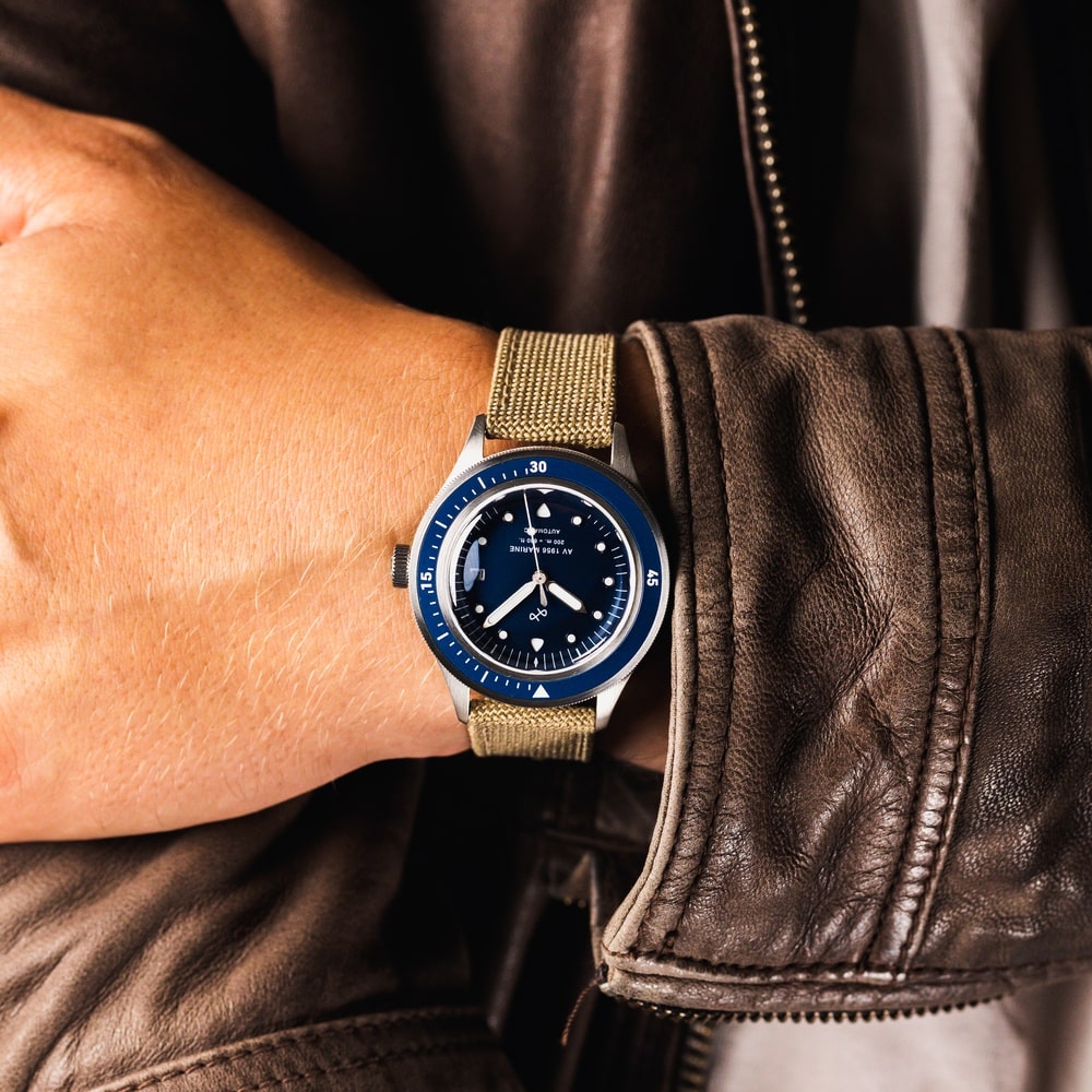 1956 Marine Automatic | Chirurgisch staal en blauw - 3