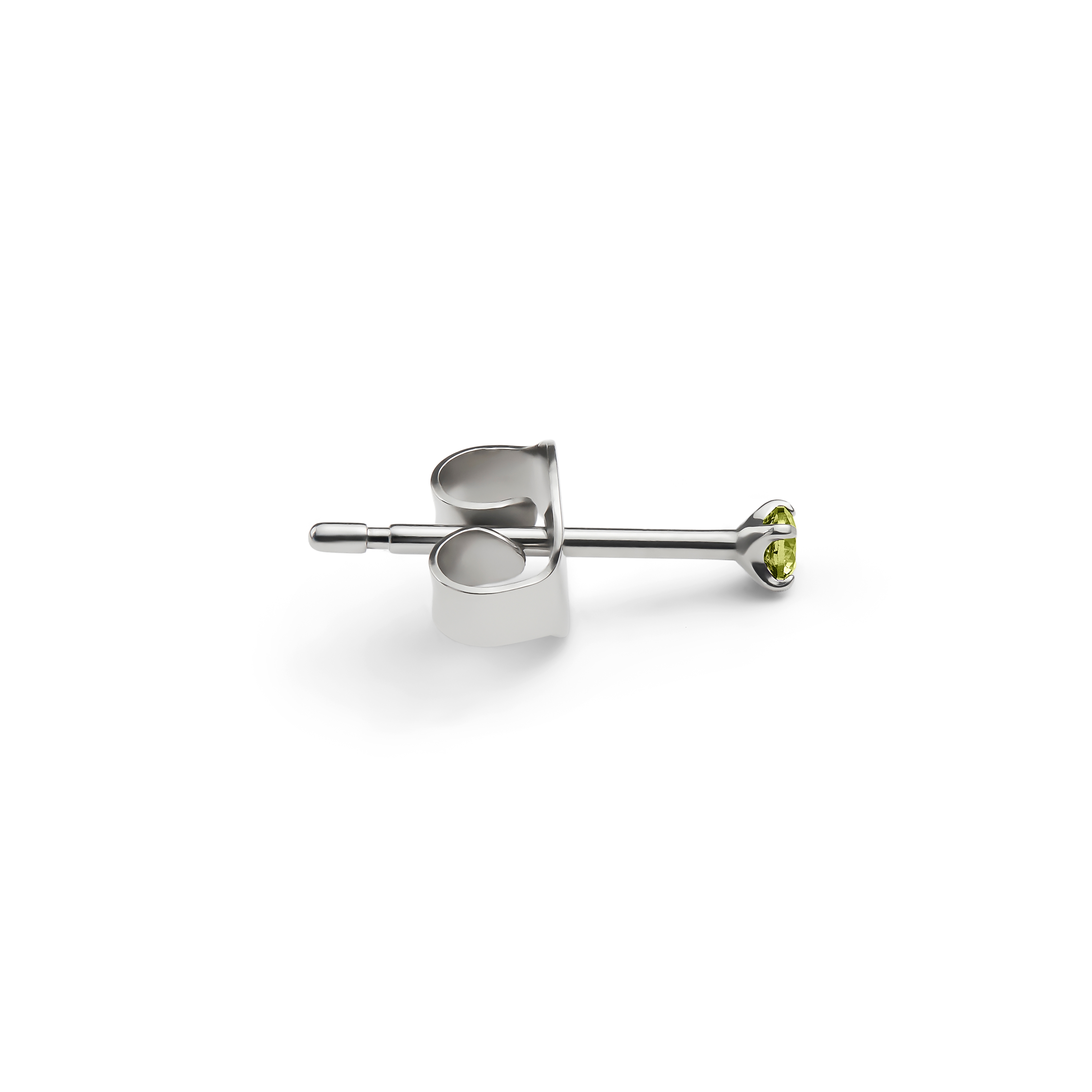 Aura | Clou d'oreille en titane avec zircone vert lime - 2 mm - 2