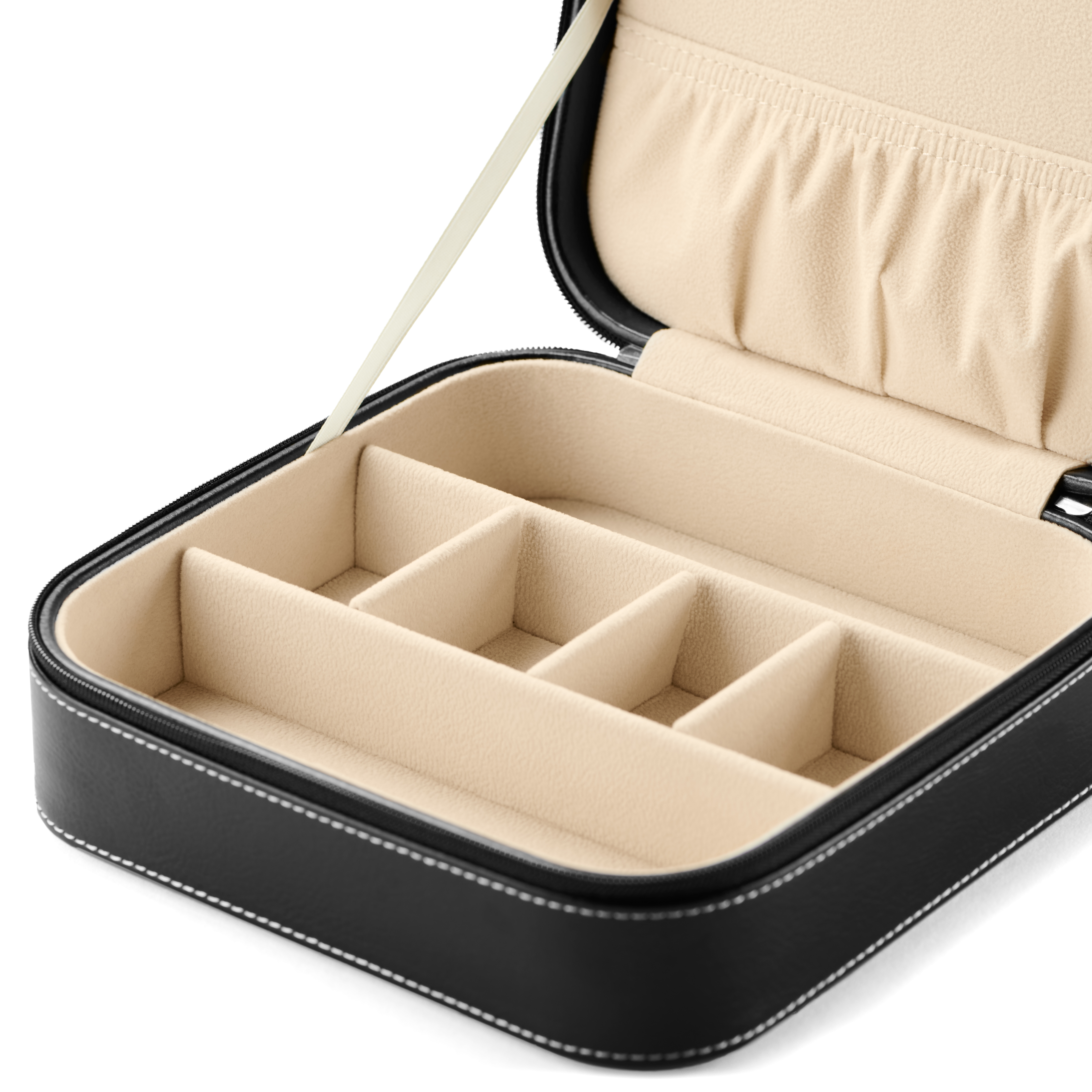 Liten Brille- og Smykkeveske i Sort Skinn - 6