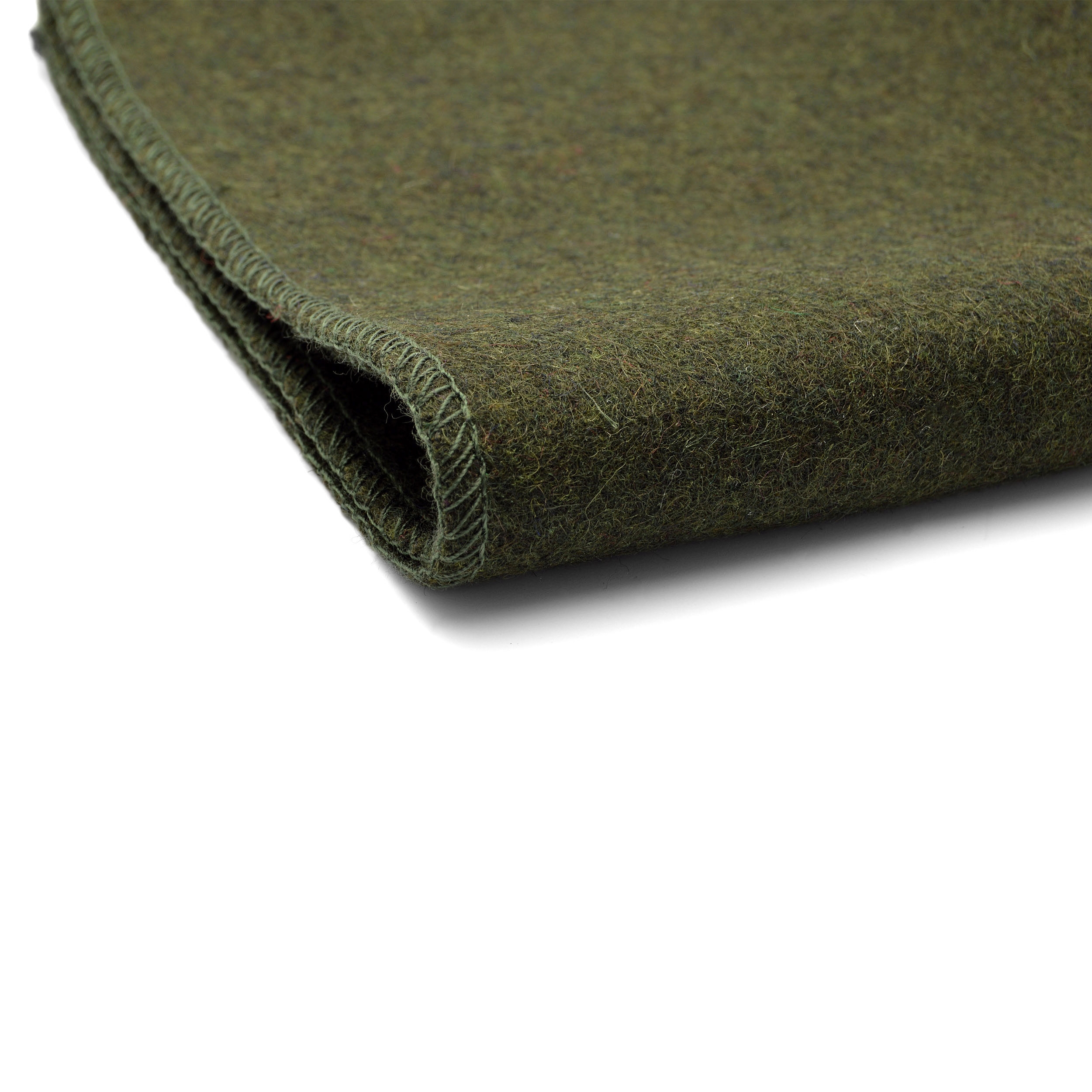 Raw Handmade Olive Green Wool Pocket Square - 3