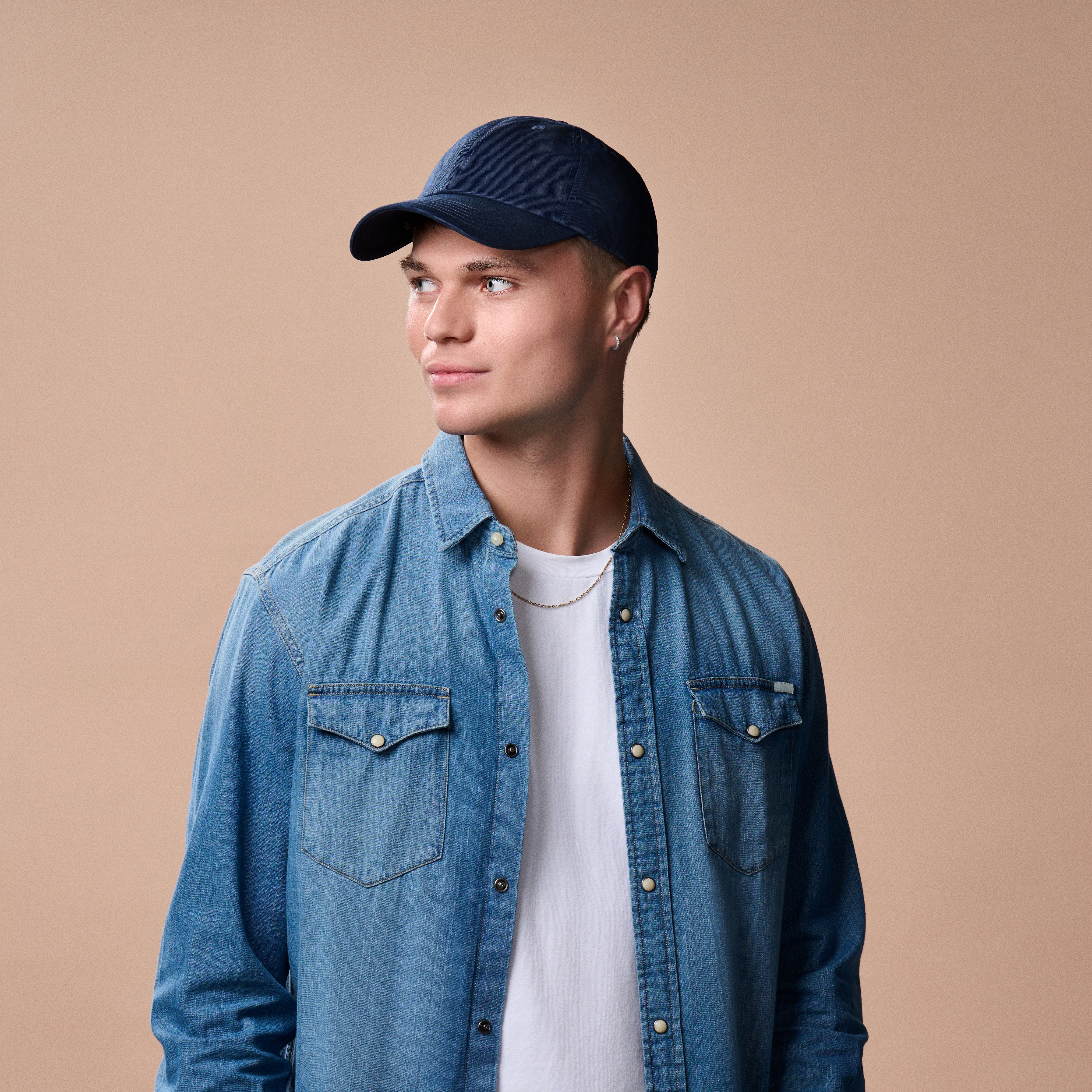 Marineblau weiche Kappe aus Bio-Baumwolle - 3