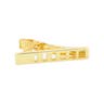 Kurze Krawattenklammer aus Gold & Silber mit Lochdetails