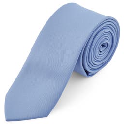 Едноцветна бебешкосиня вратовръзка 6 см