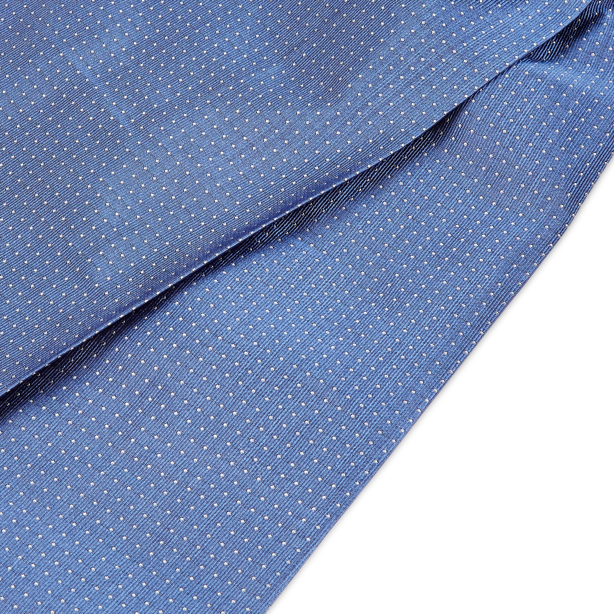 Light Blue & White Polka Dot Silk Cravat - 2