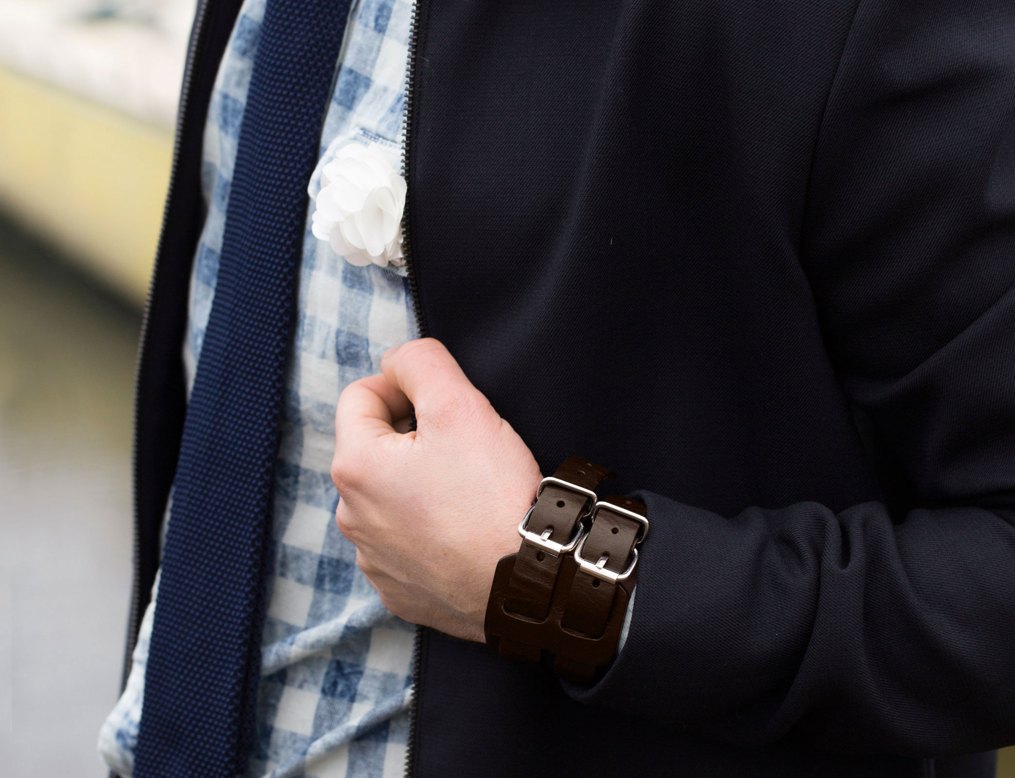 Brown Raw Double Detail Bracelet - 4