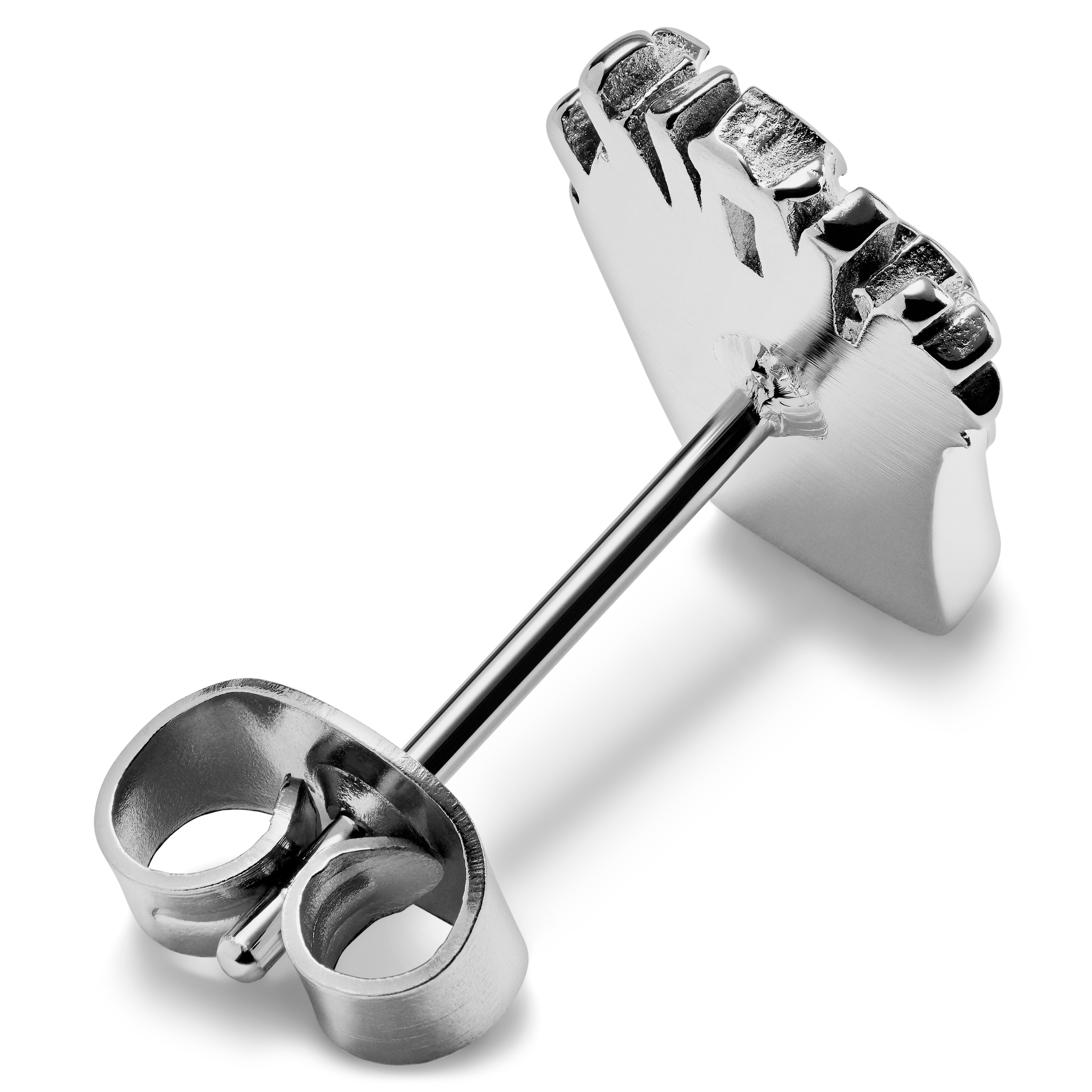 Jaygee | Clou d'oreille cornet de frites en acier inoxydable argenté - 2