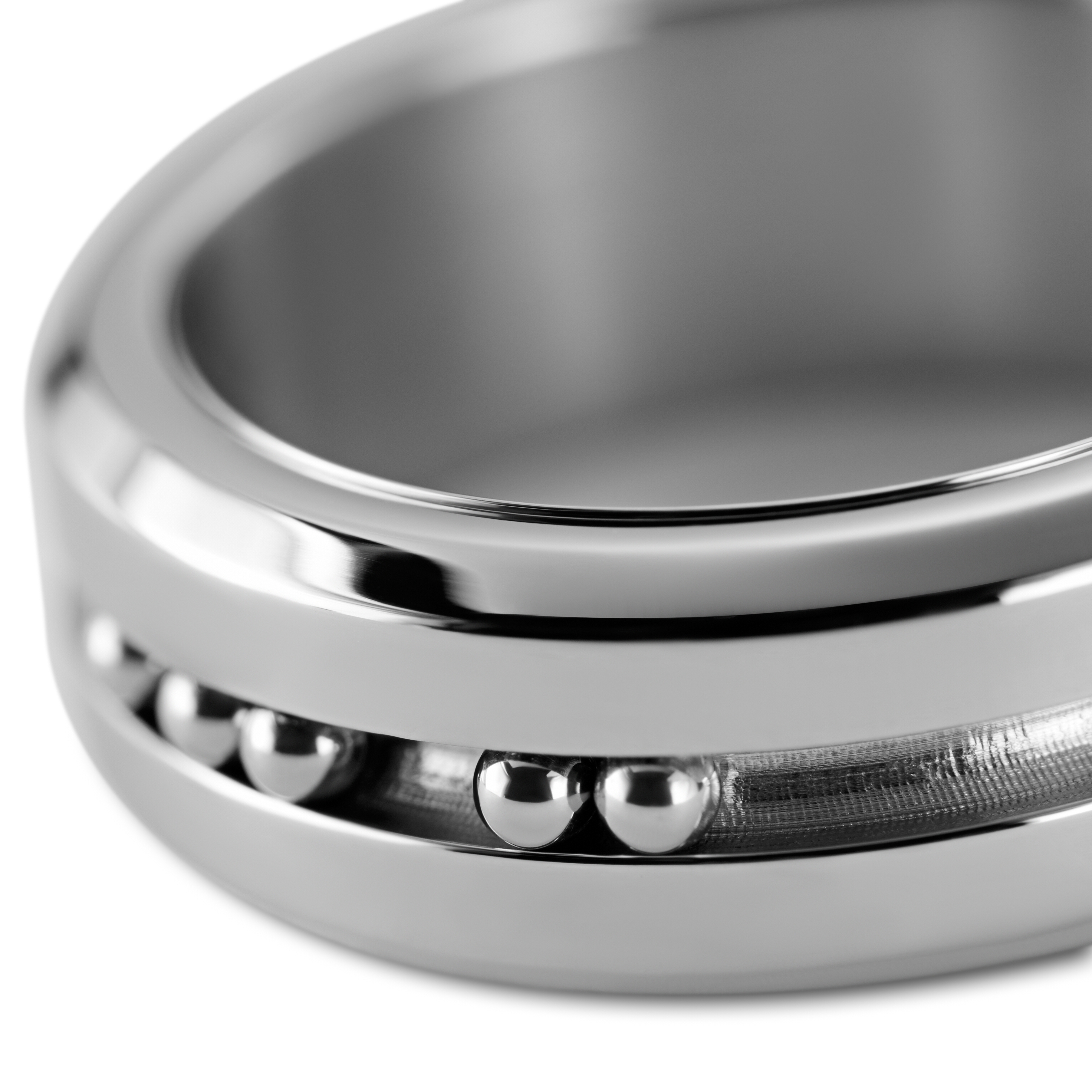 Tigris | 8 mm Silberfarbener beweglicher Ring mit Perlen - 3