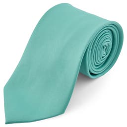 Basic Wide Turquoise Polyester Tie