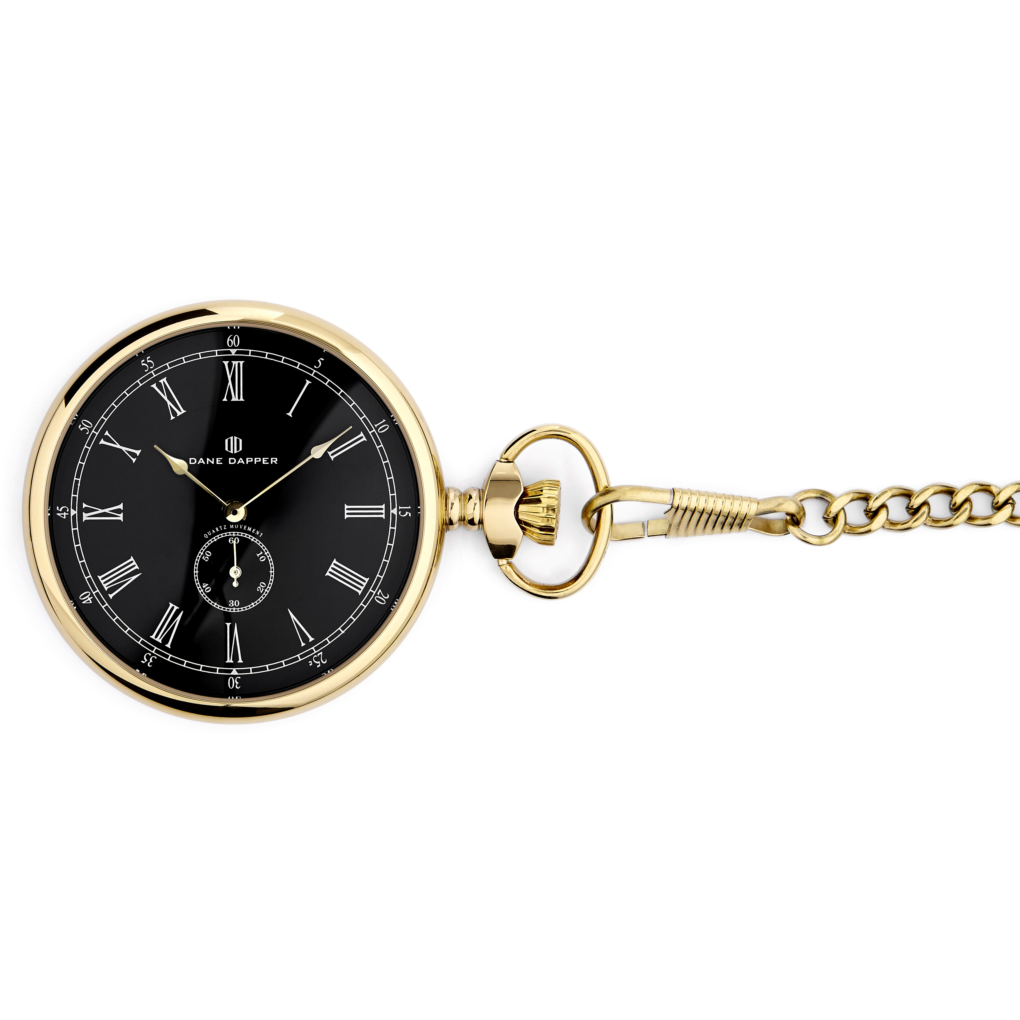 Gold-Toned & Black Time Keeper Pocket Watch - 2