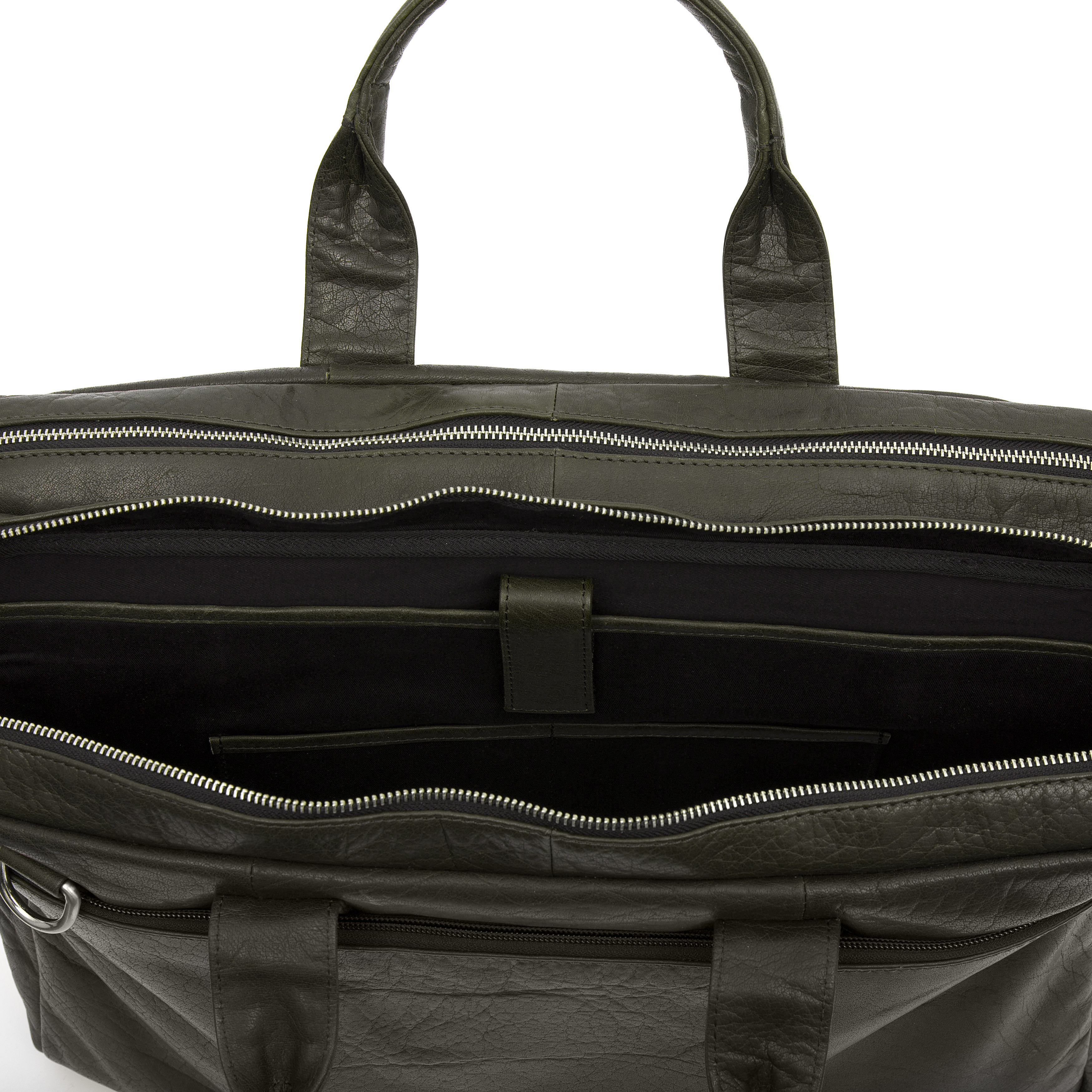 Δερμάτινη Τσάντα Laptop Montreal XL Olive - 9