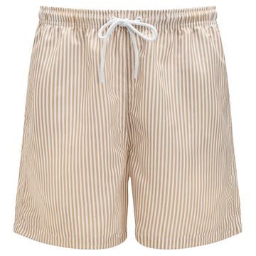 Stribede Beige & Hvide Badeshorts Stribede Beige & Hvide Badeshorts