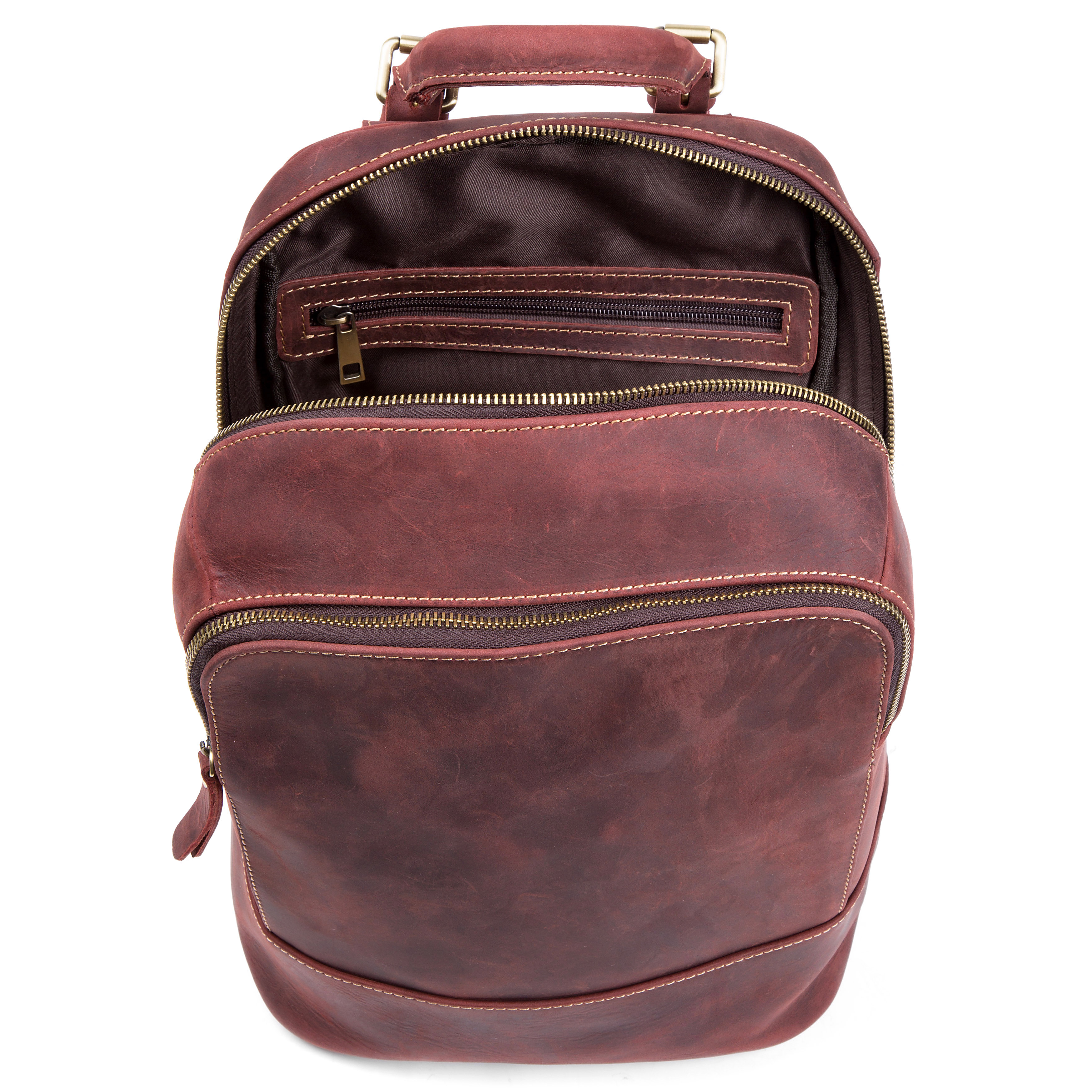 Mochila de cuero marrón tostado Delton - 11