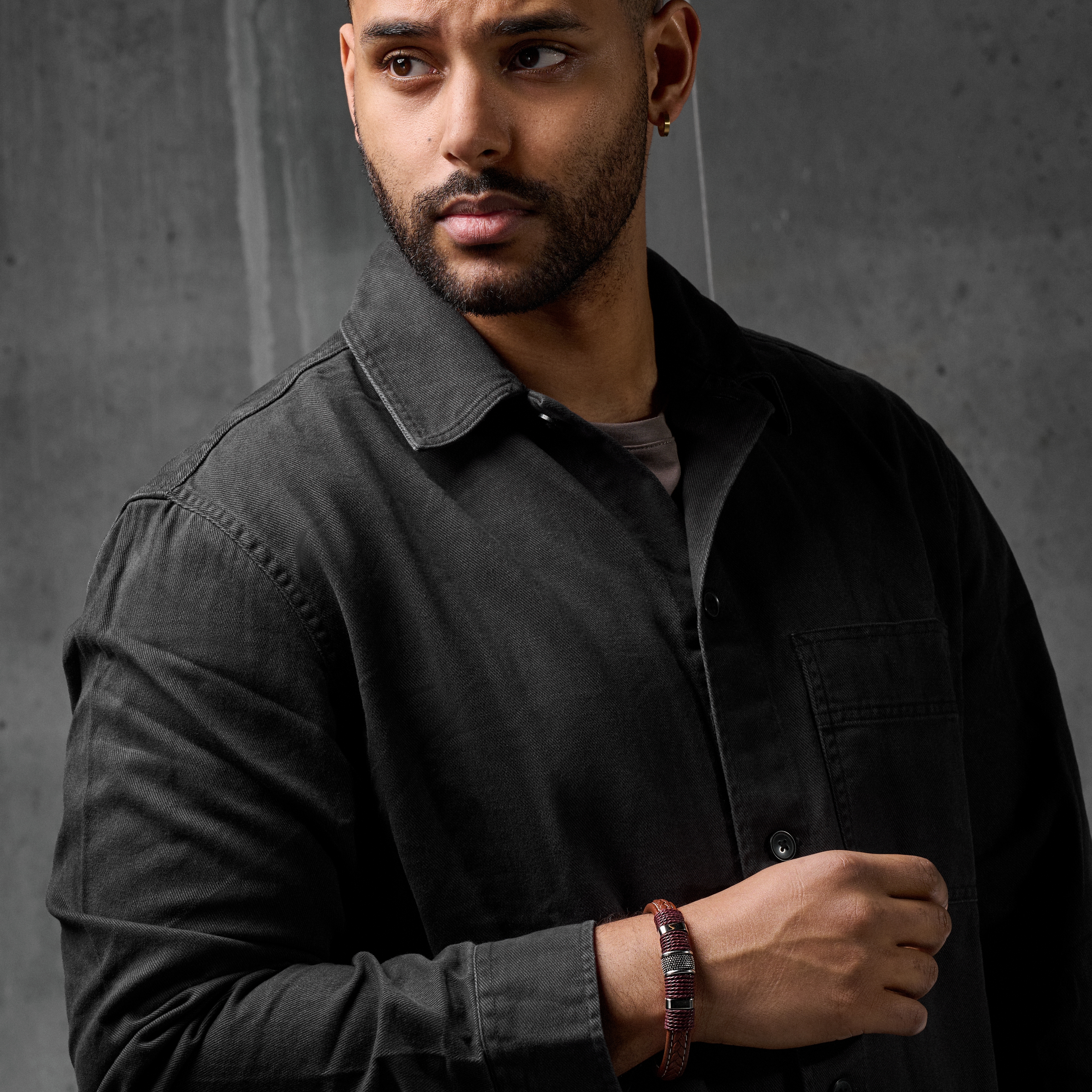 Icon | Brown Leather and Stainless Steel Bracelet - 5