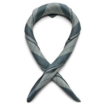 Brux | Grey & White Striped Silk Neckerchief