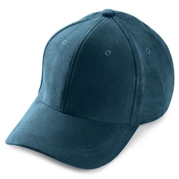 Lacuna | Granatowa czapka bejsbolówka ze sztucznego zamszu