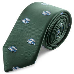 Motos | Cravatta verde da 6 cm con auto grandi