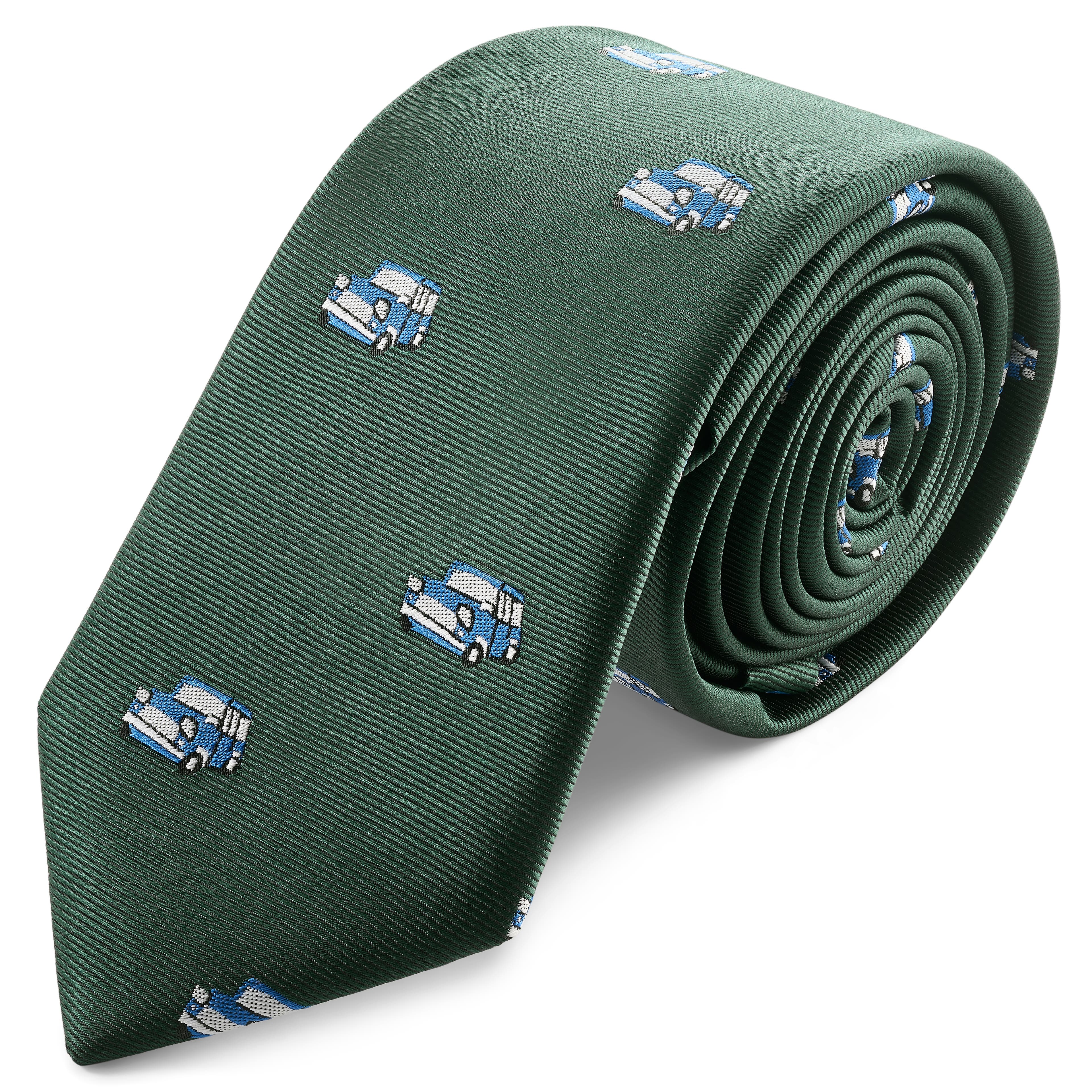 Motos | 6cm zelená kravata s auty