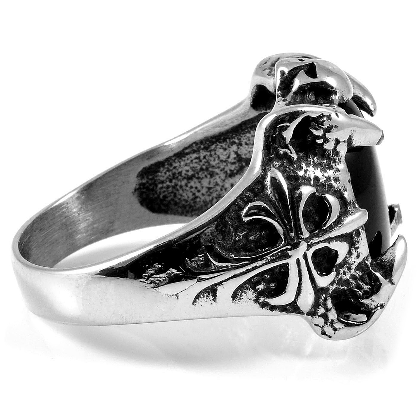 Black Eye Skeleton Key Steel Ring - 2