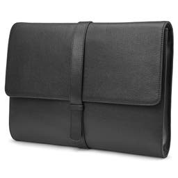 13" Black Leather Laptop Case