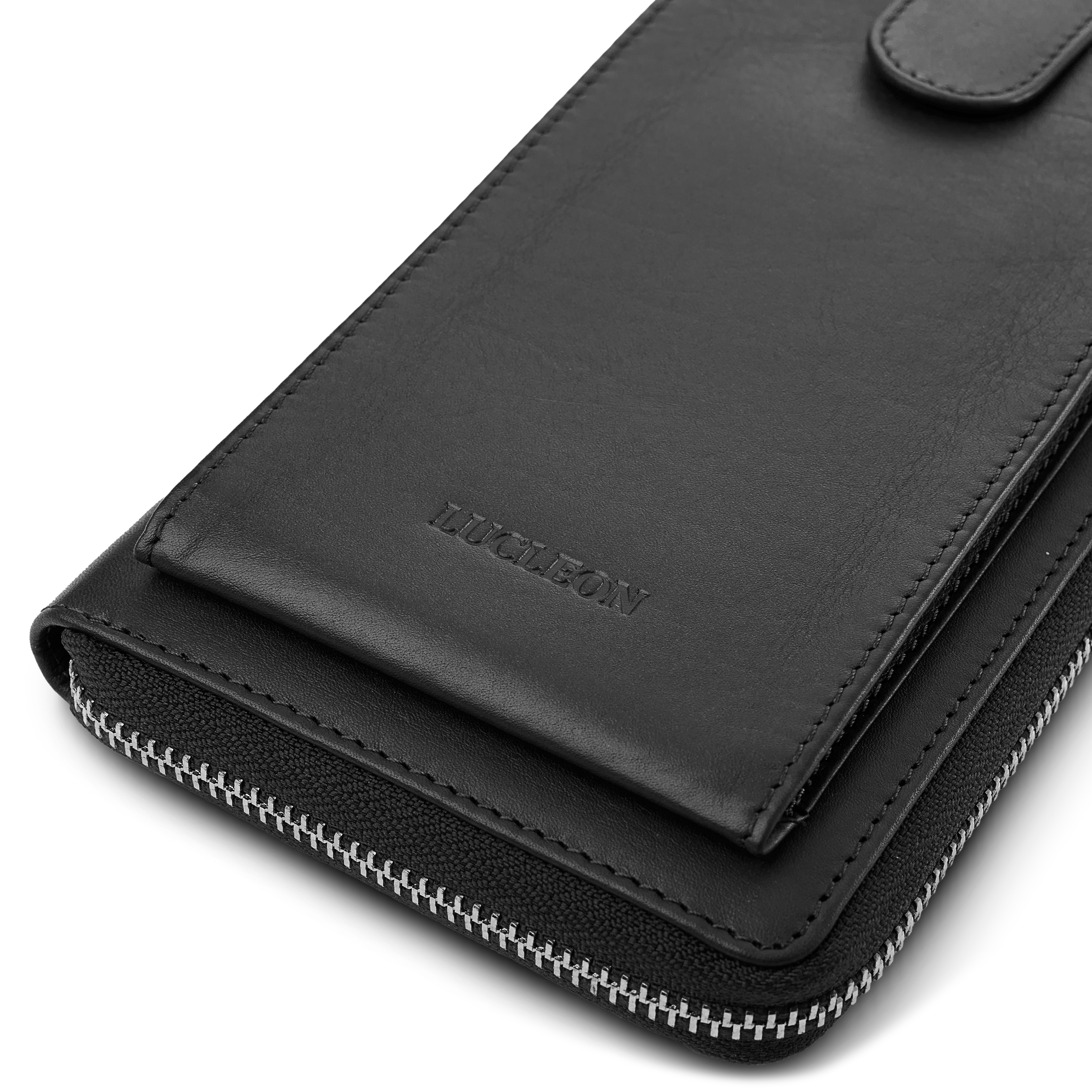 Black Leather Mobile Phone Bag - 6