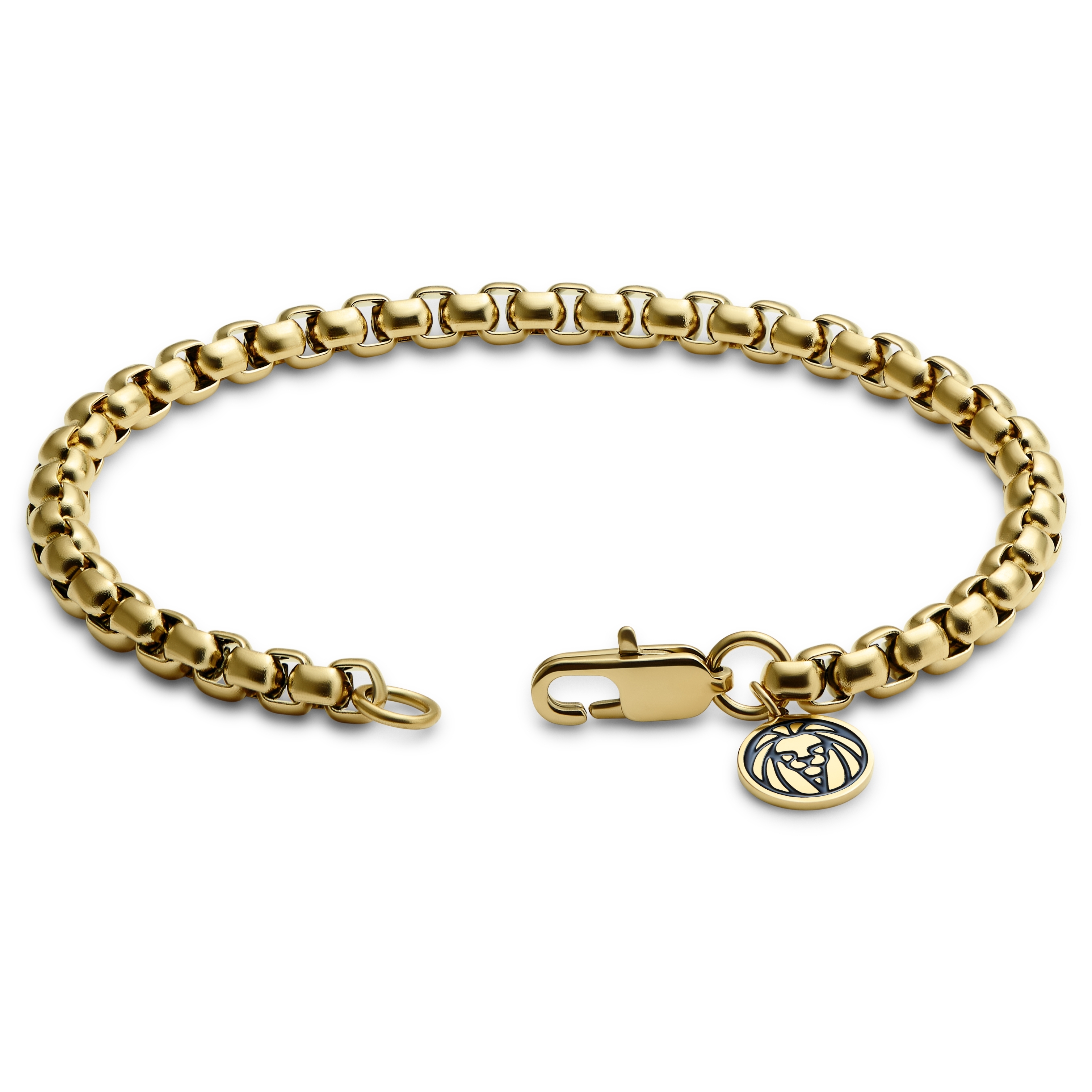 Essentials | 1/5" (5 mm) Gold-Tone Curved Box Chain Bracelet - 3