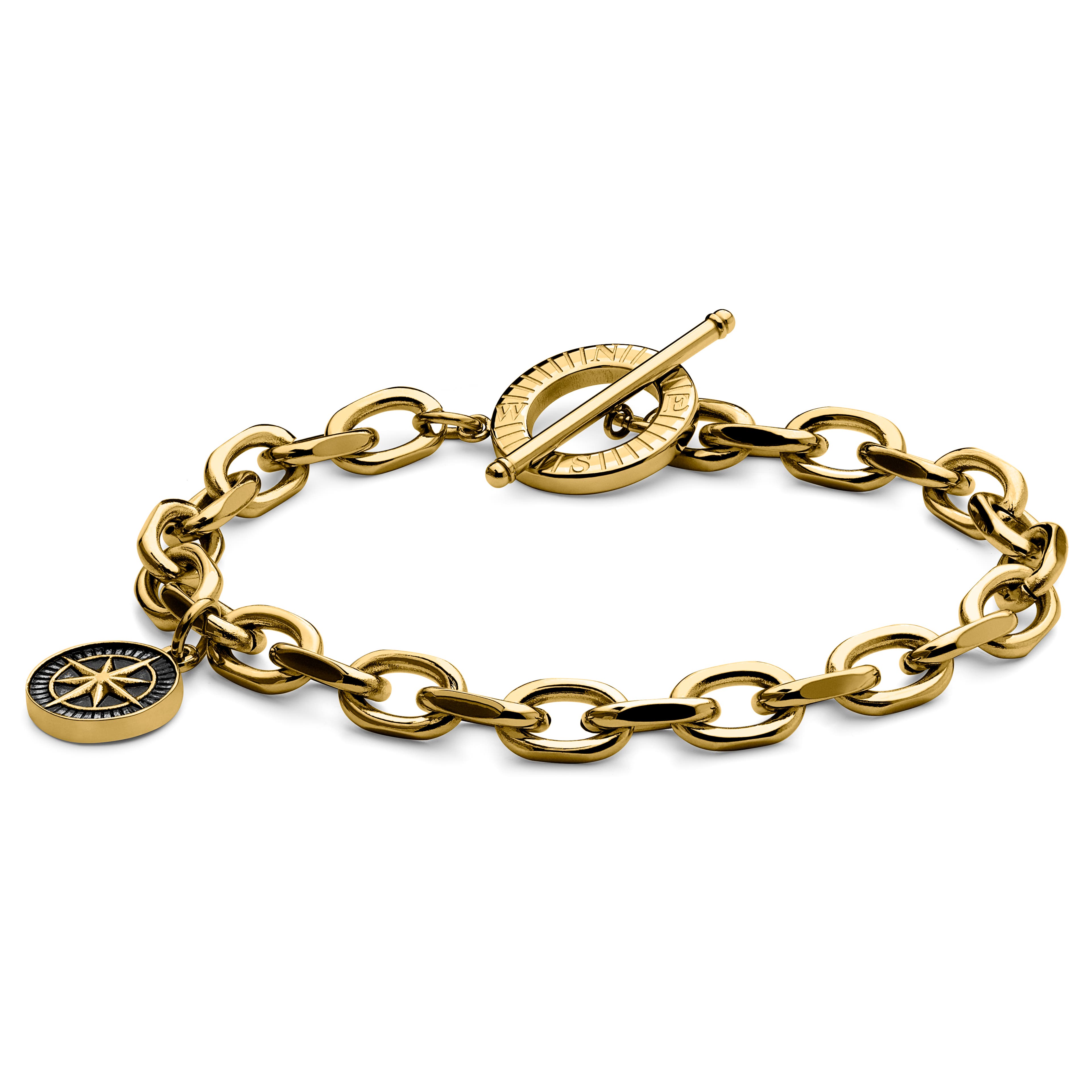 Atlas | Gold-tone Steel North Star Charm Bracelet