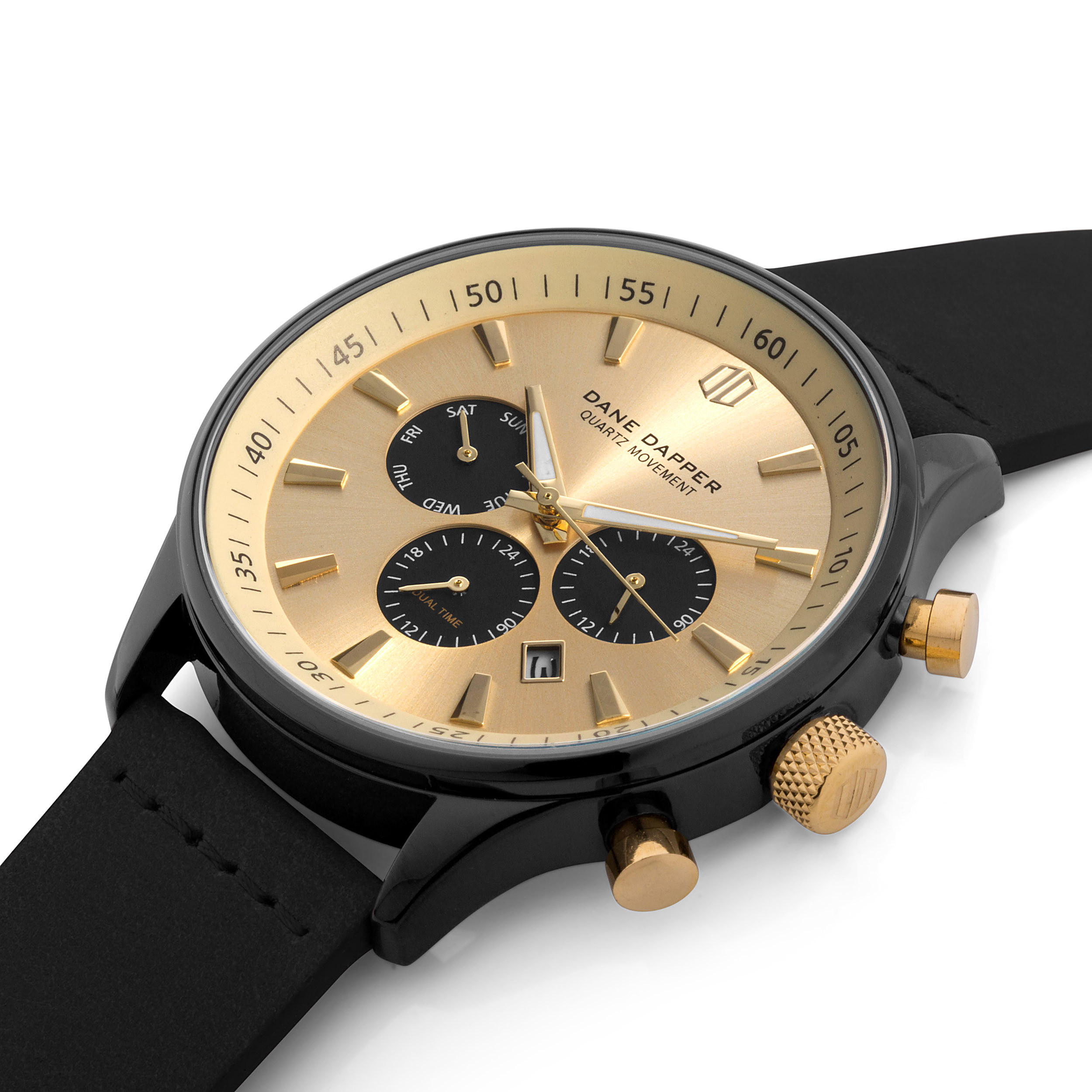 Black Over Gold-Tone Troika Watch - 2