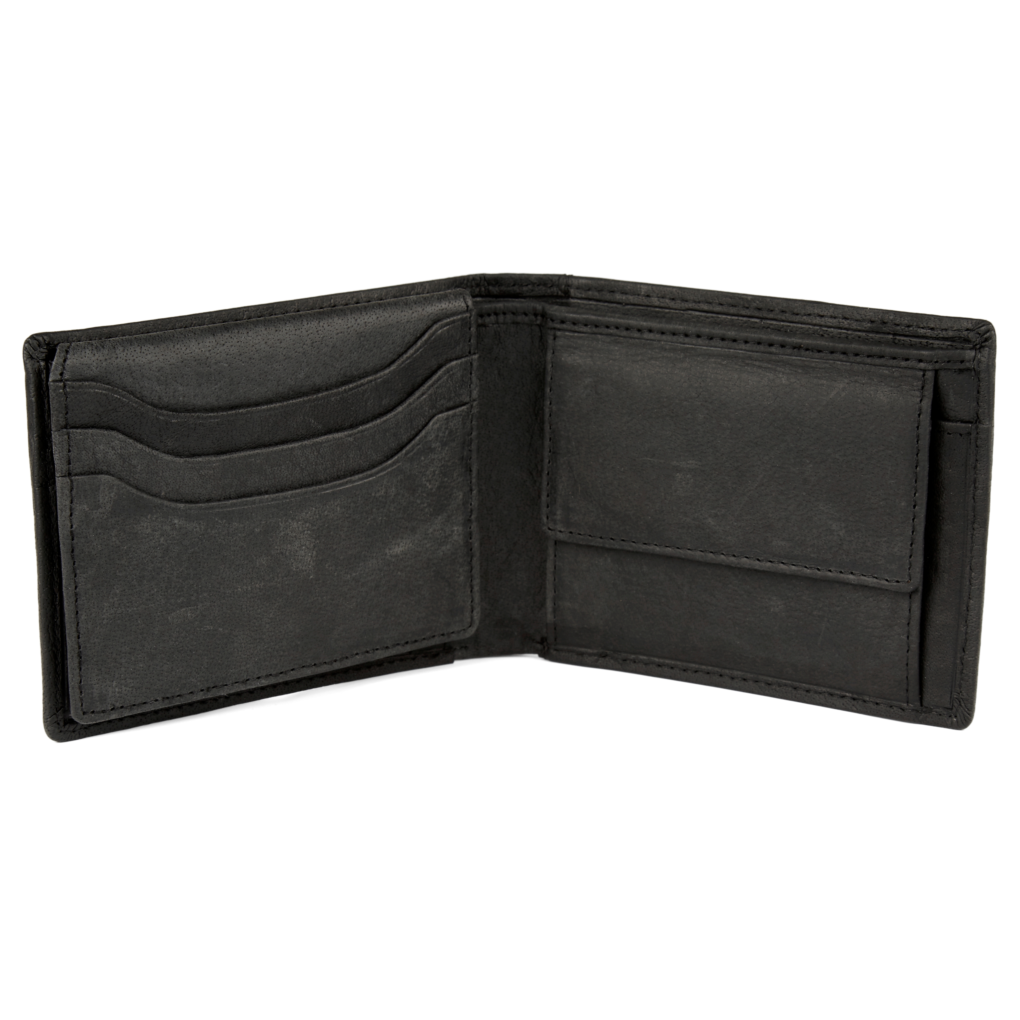 Cartera Oxford de cuero negra plegable rápida - 6