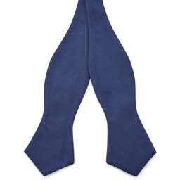 Navy Blue Pointy Self-Tie Bow Tie