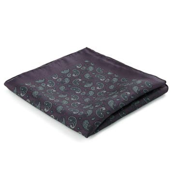 Boho | Deep Purple & Blue Paisley Pattern Silk Pocket Square