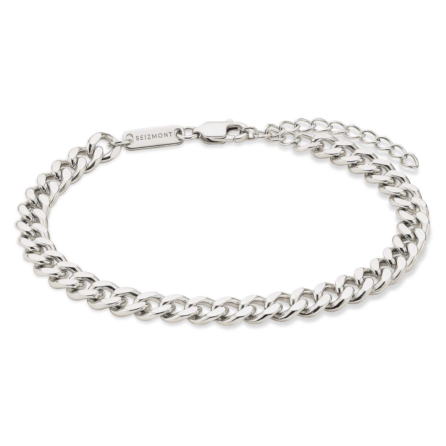 Argentia | Uncoated Raw 925 Sterling Silver 6 mm Curb Chain Bracelet Argentia | Uncoated Raw 925 Sterling Silver 6 mm Curb Chain Bracelet