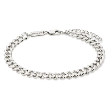 Argentia | Ubehandlet rått 925 sterlingsølv 6 mm armbånd med buet kjede Argentia | Ubehandlet rått 925 sterlingsølv 6 mm armbånd med buet kjede