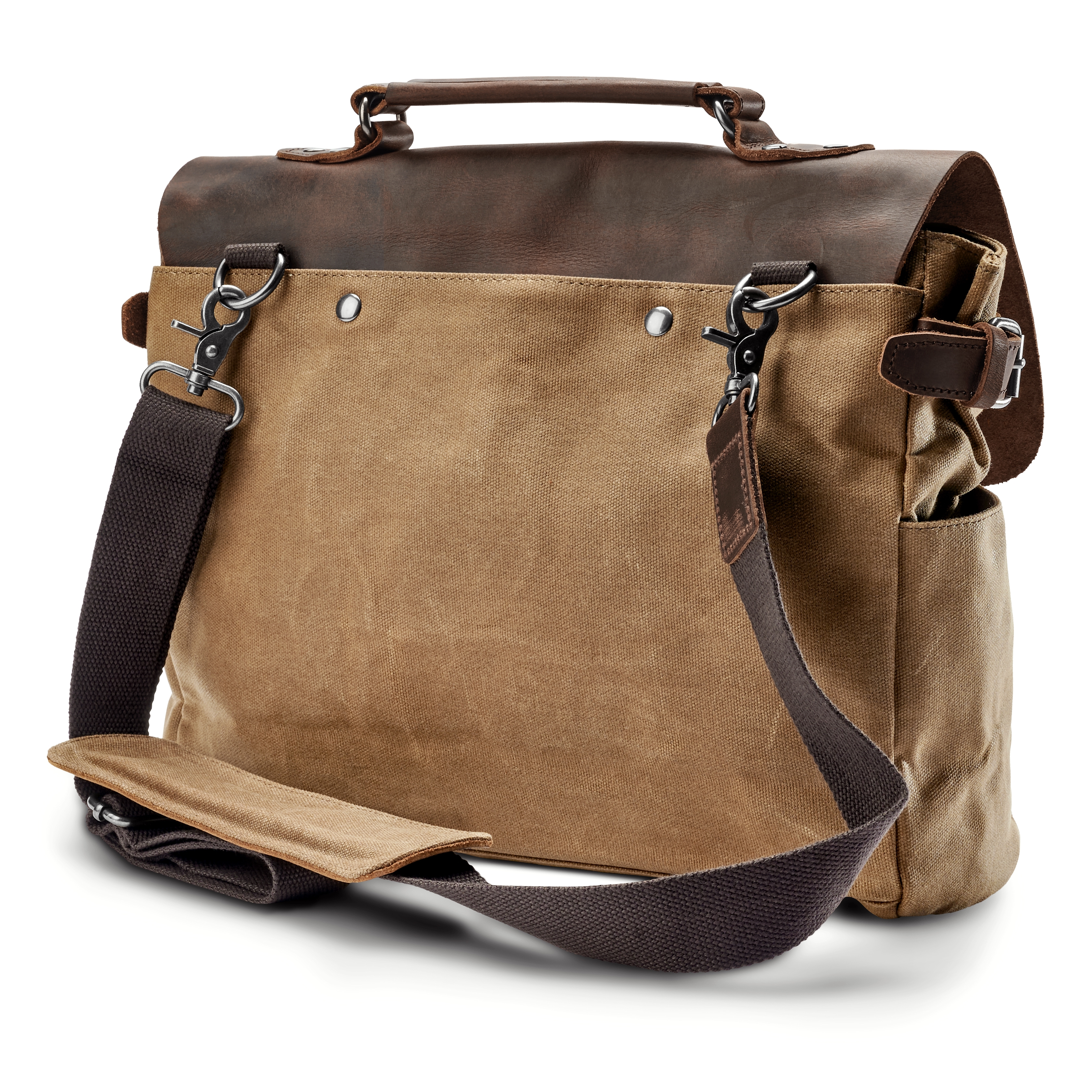 Lysebrun Messenger Bag i Vintage Stil - 11